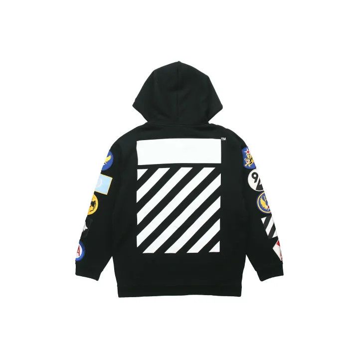Off-White Off-White Black Hoodie with Patches 0079 Size US XXS / EU 40 - 1 Thumbnail