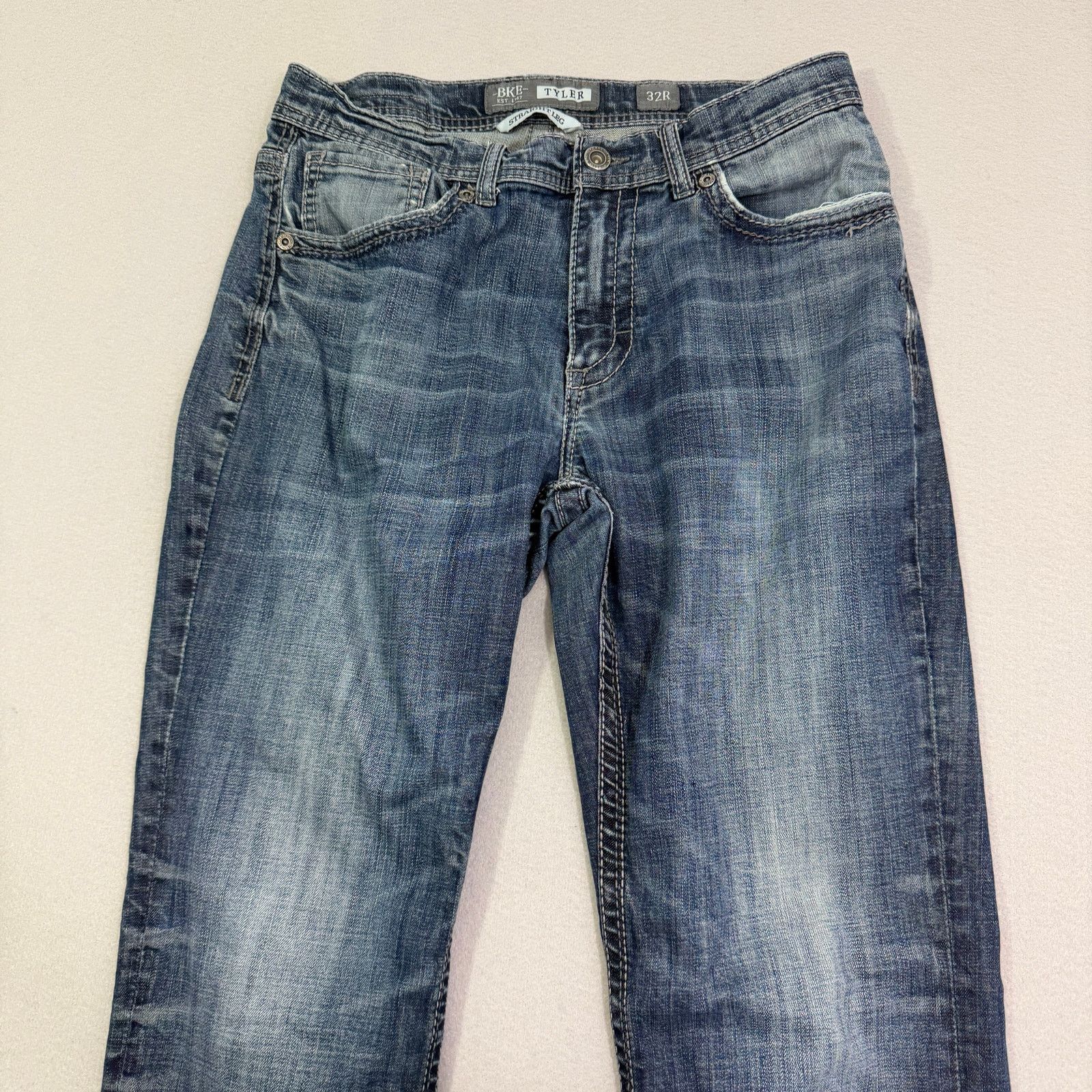 BKE BKE Tyler Straight Jeans Men's 32R (Fits 32x30) Blue Faded Size US 32 / EU 48 - 2 Thumbnail