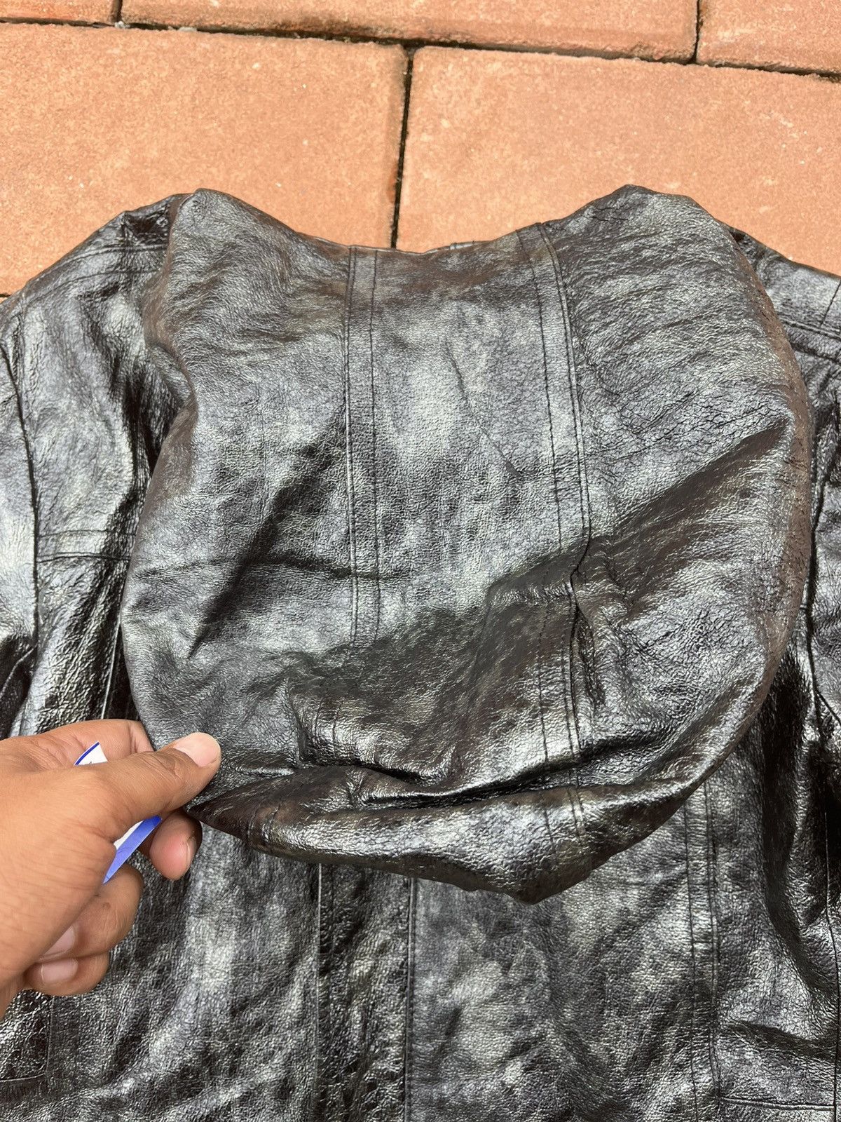 Tornado Mart vintage tornado mart Long Trench leather Jacket parkan Size US L / EU 52-54 / 3 - 12 Thumbnail