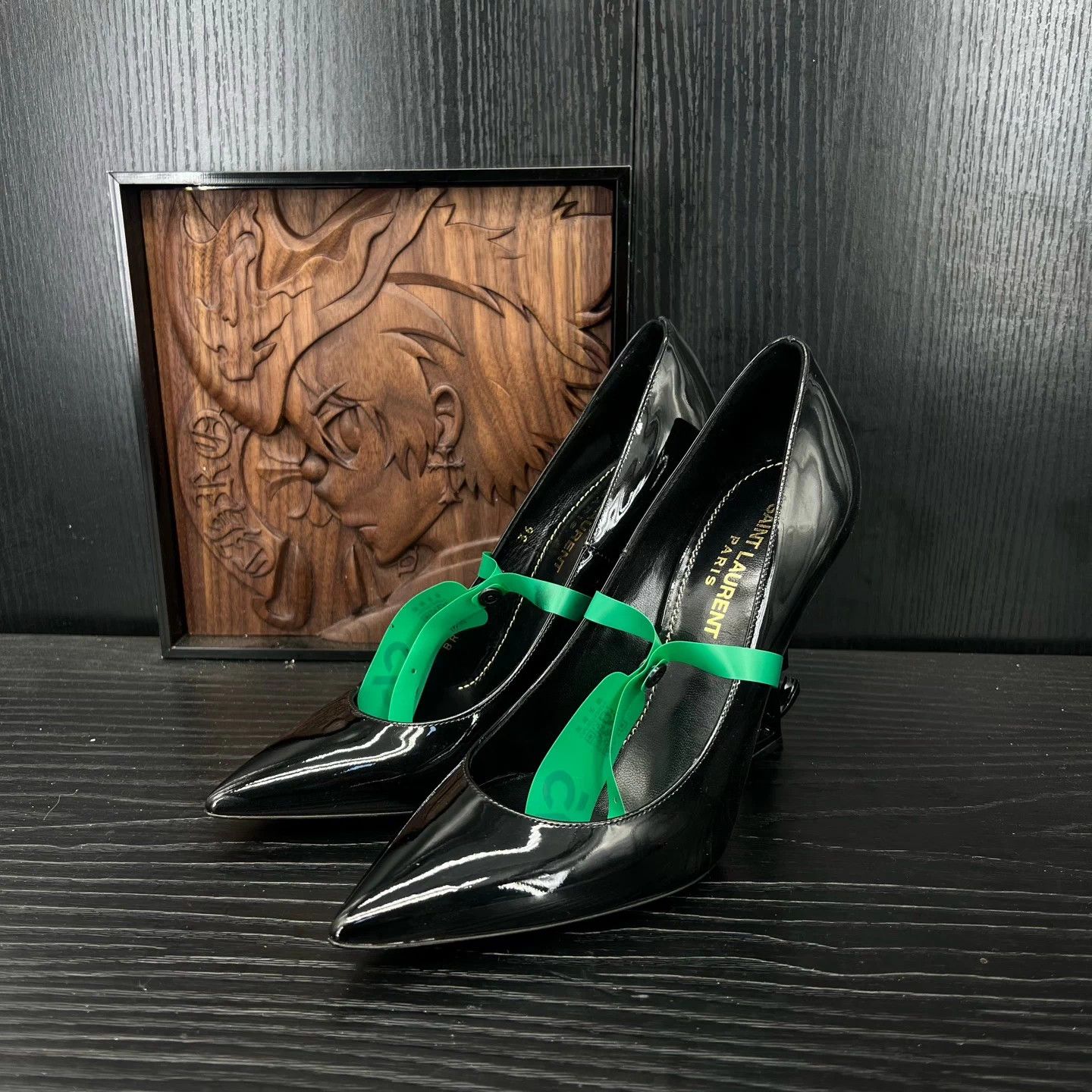 Saint Laurent Paris YSL Opyum Patent Black Heels 36 EUR Tried Size US 5 / IT 35 - 1 Thumbnail