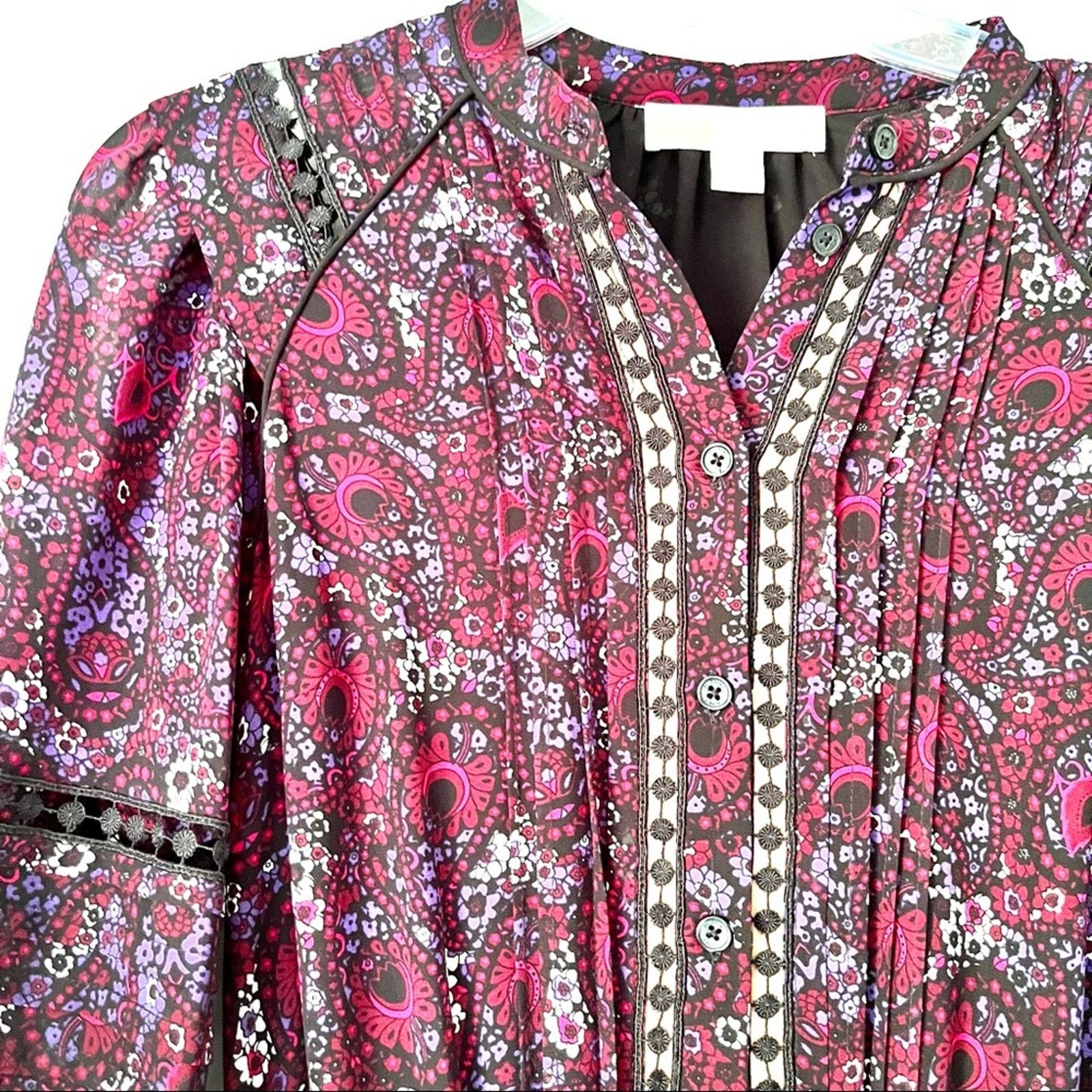 Michael Kors Michael Kors Burgundy Paisley Dress Size 2 Size XS / US 0-2 / IT 36-38 - 6 Thumbnail