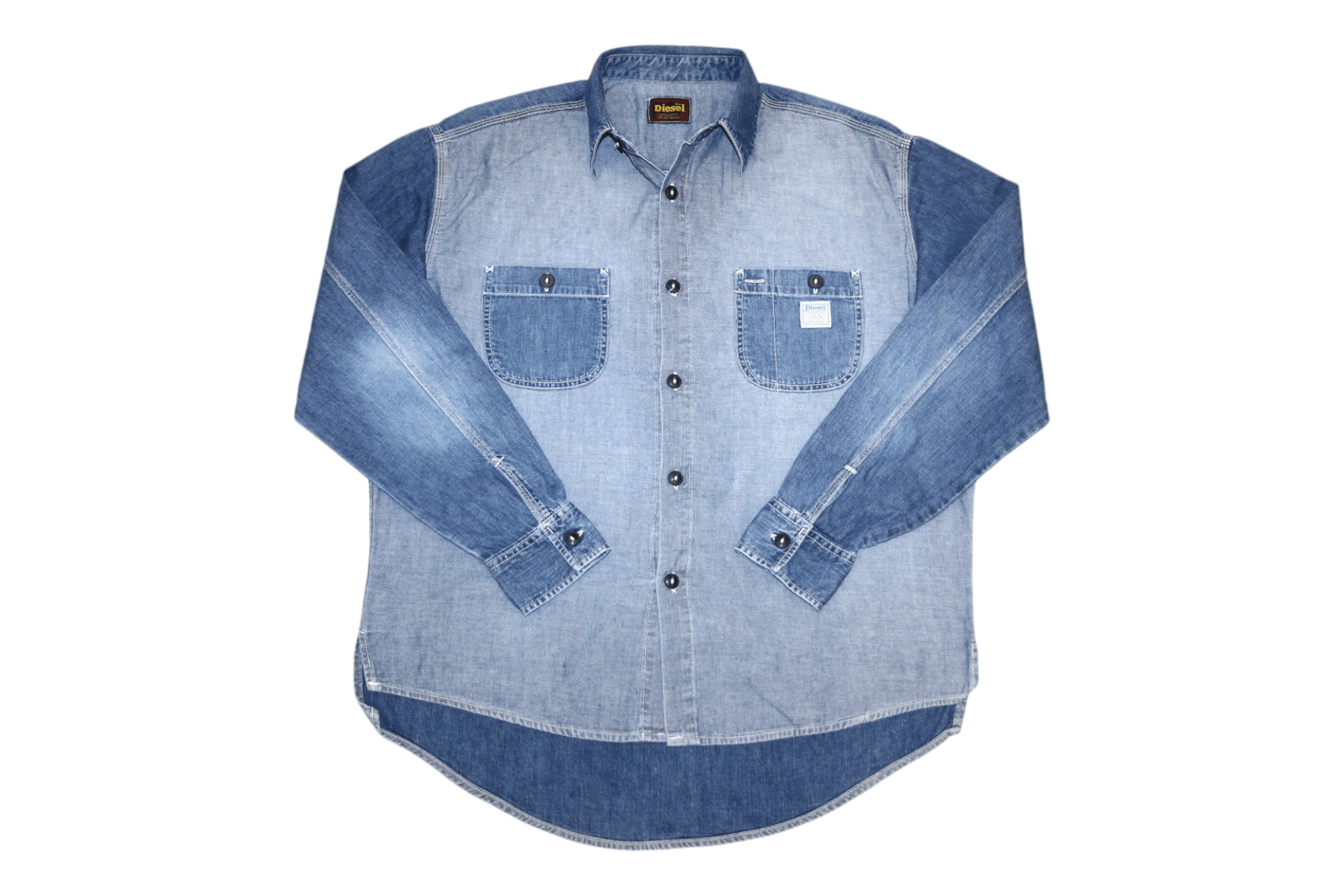 Diesel 80's Diesel Blue Denim Sanforized 55-R Work Baggy Shirt Size US XL / EU 56 / 4 - 1 Thumbnail