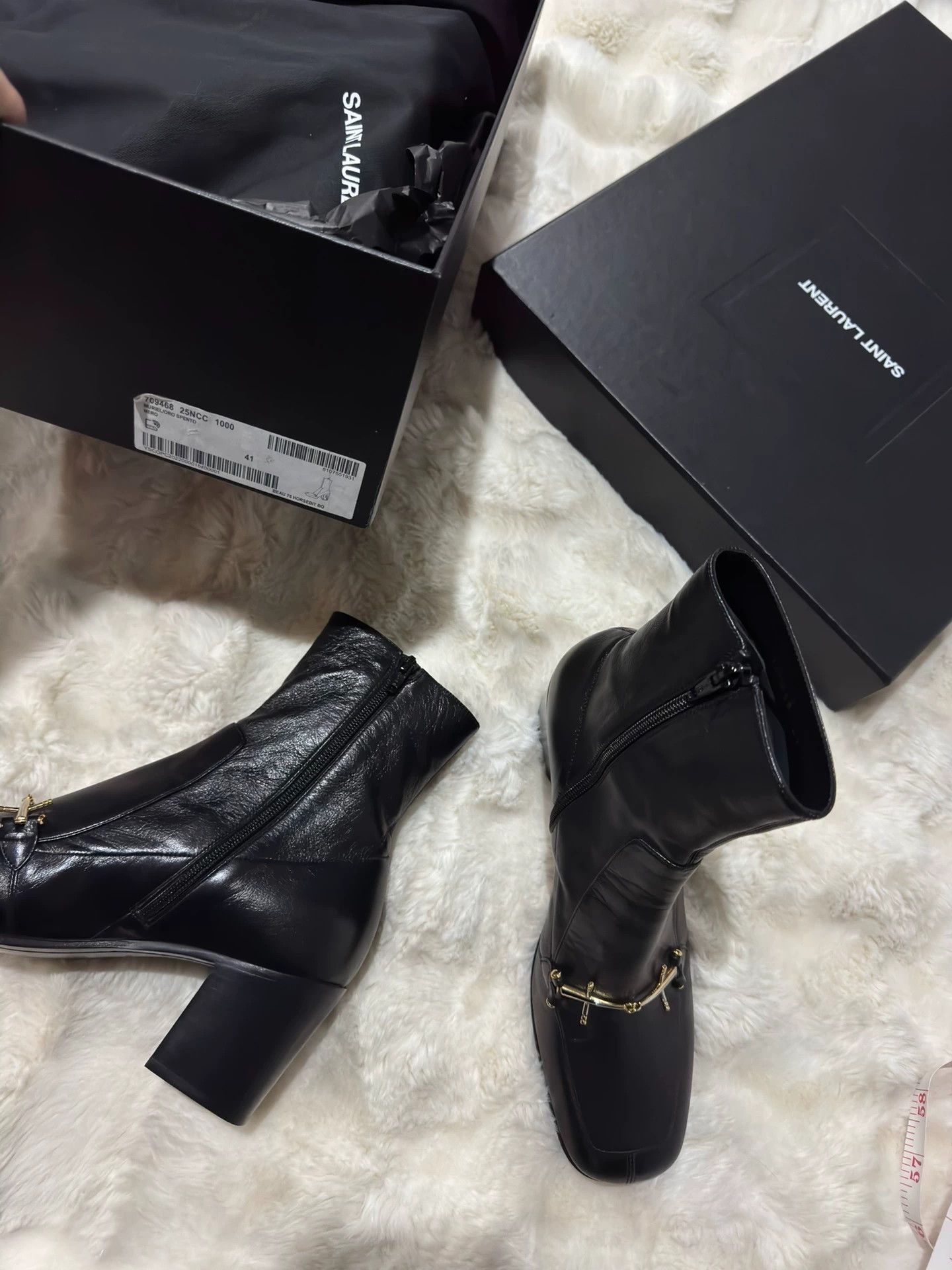 Saint Laurent Paris Saint Laurent YSL black and gold show boots for men Size US 8 / EU 41 - 5 Thumbnail