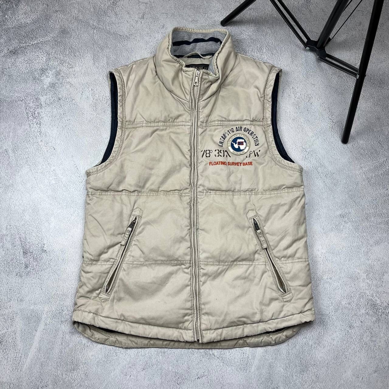 image of Napapijri 90’S Distressed Y2K Vest in Beige, Men's (Size Medium)