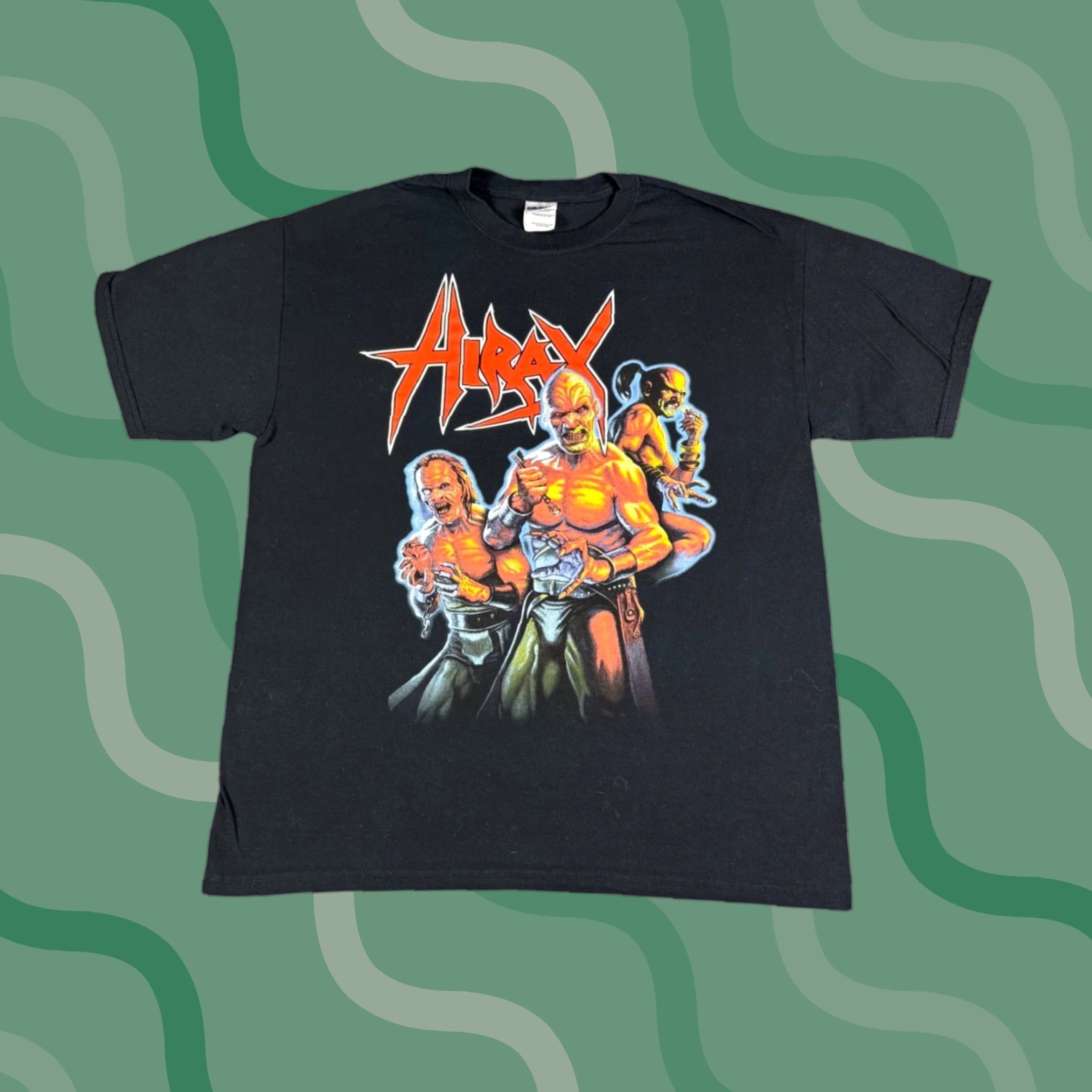 Vintage VINTAGE Airix T-Shirt Black Men's L Heavyweight Graphic Print Crew Neck Short Sleeve Retro Band Movie Tattoo 101 Dalmatians Aladdin Logo Mens Size US L / EU 52-54 / 3 - 1 Thumbnail