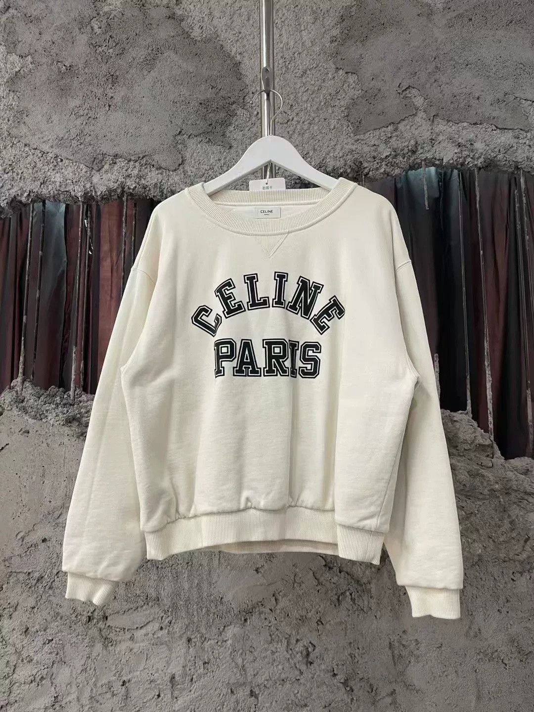 Celine Celine Embroidered Letter Crewneck Sweatshirt Size US 28 / EU 44 - 1 Thumbnail