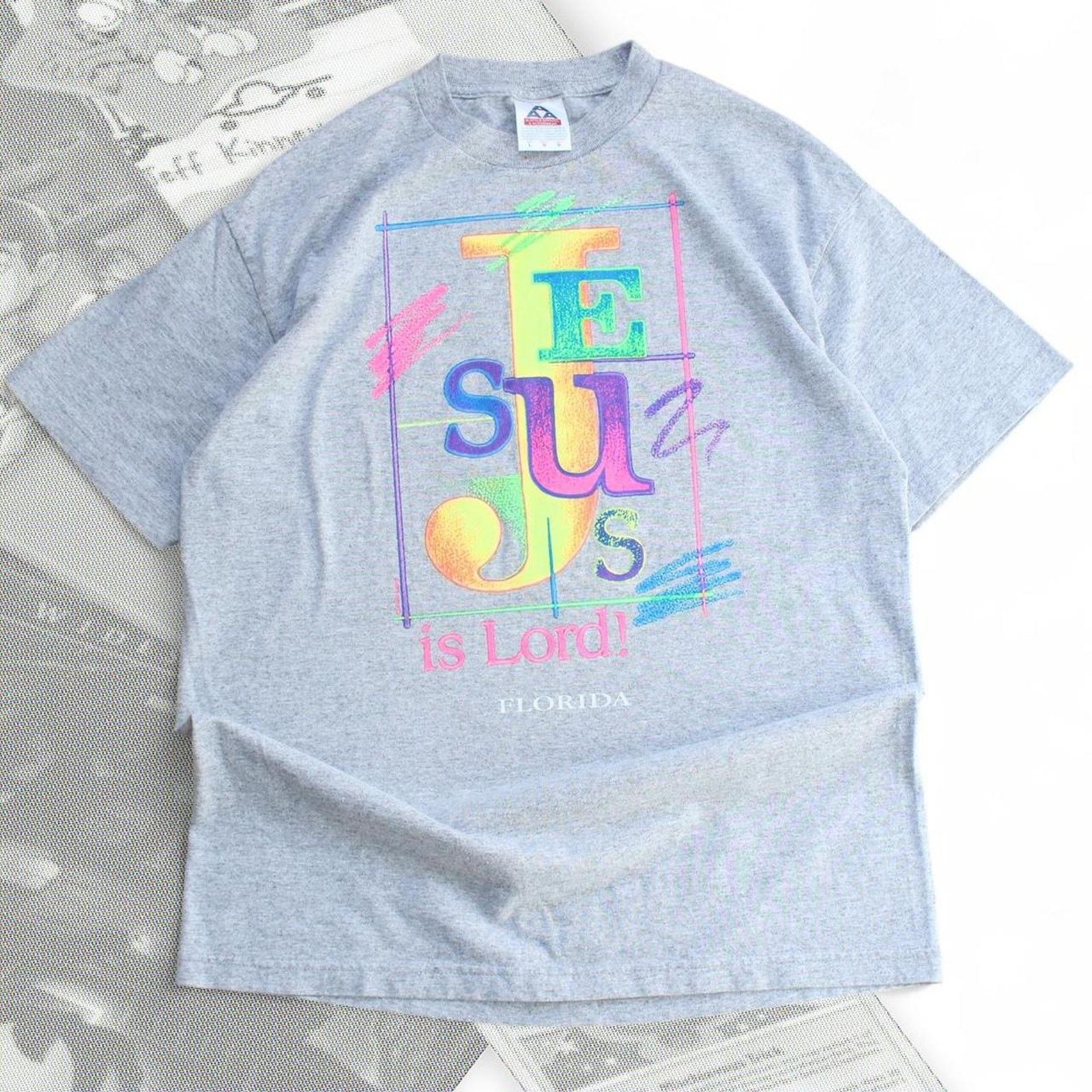 & Other Stories Gray Retro 90’s Vintage Florida Jesus Is Lord Graphic Tee Size US L / EU 52-54 / 3 - 1 Thumbnail
