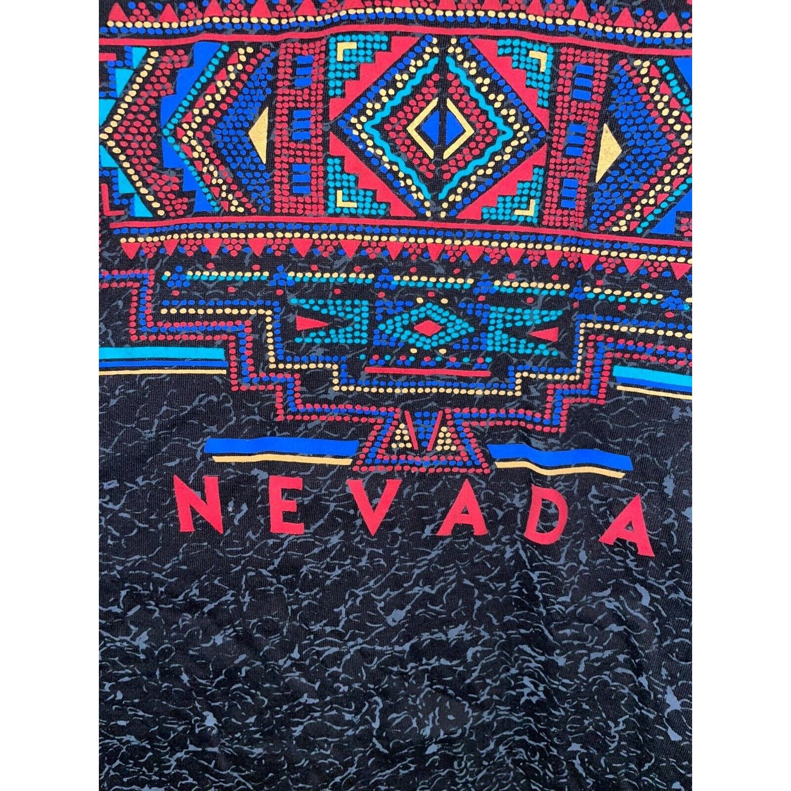 Jerzees Vintage Nevada Shirt Native Tribal Speckled Black Tee Size US M / EU 48-50 / 2 - 5 Thumbnail