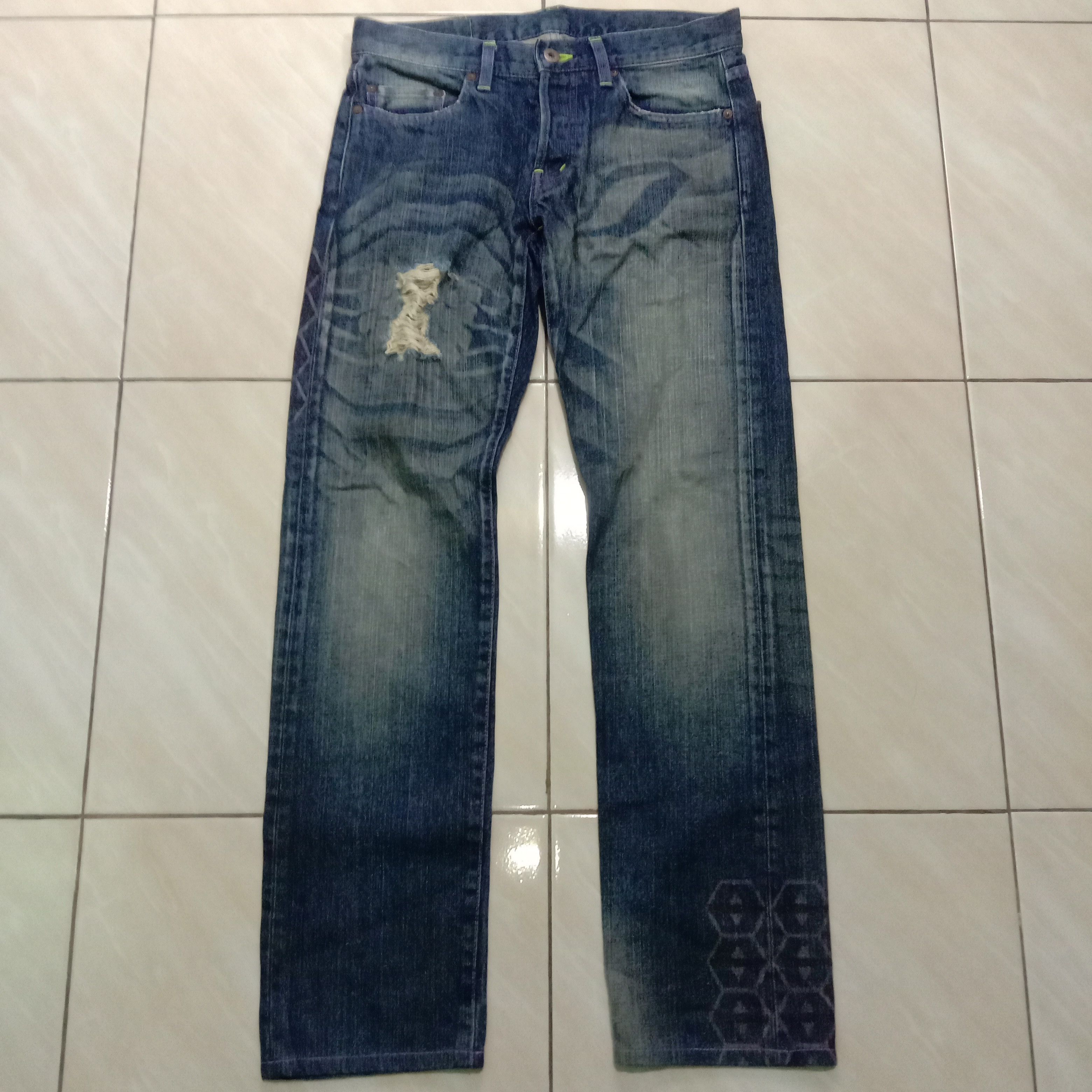Anime × Cartoon Network × Japanese Brand Jeans Neon Genesis Evangelion Cospa Anime Manga Rare Vintage Size US 30 / EU 46 - 1 Thumbnail