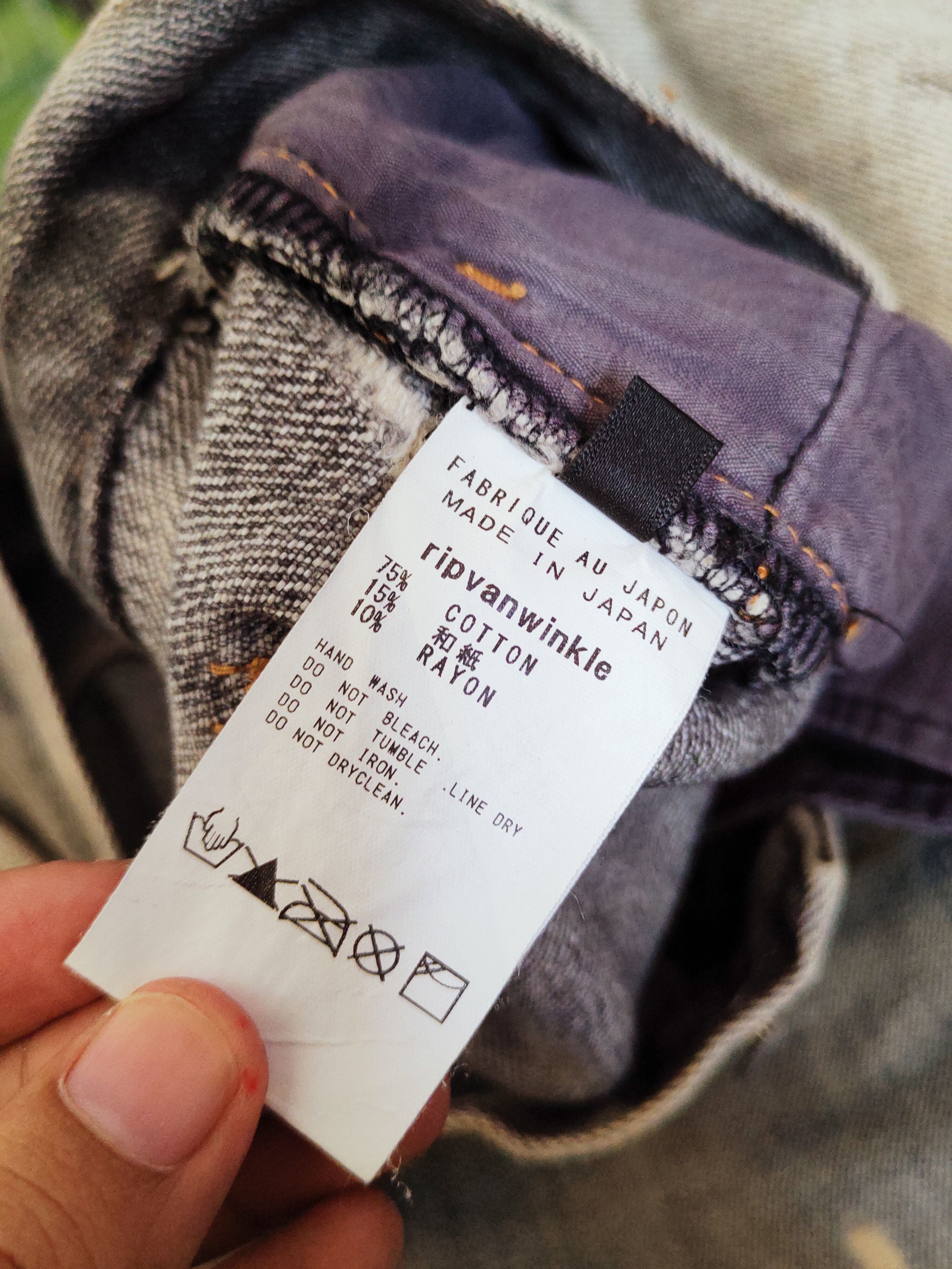 RIPVANWINKLE Rip van winkle japan Black Faded Ripped denim Jeans #W658 Size US 32 / EU 48 - 13 Thumbnail