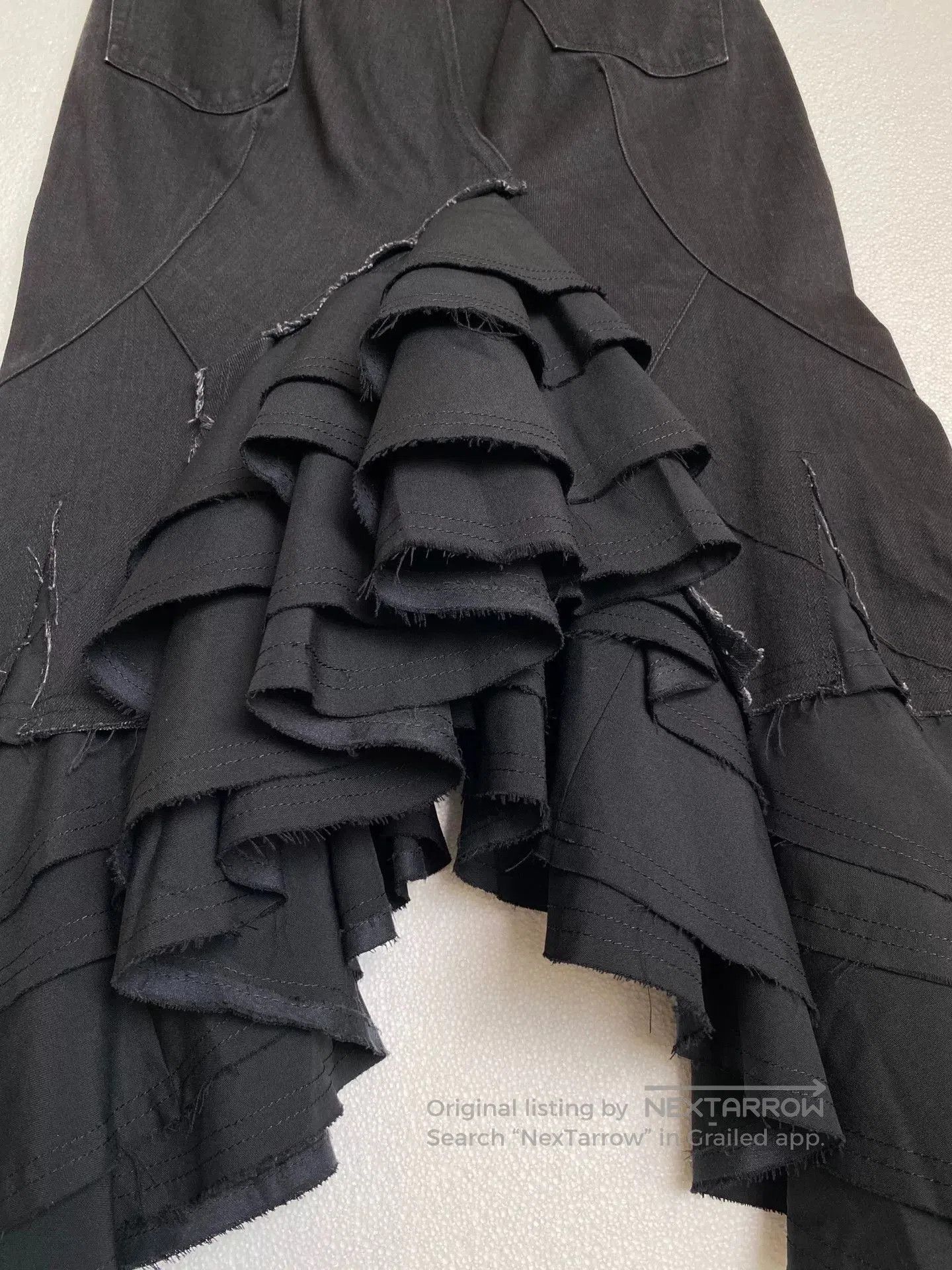 Junya Watanabe black deconstructed wool denim skirt. Size 28" / US 6 / IT 42 - 8 Thumbnail