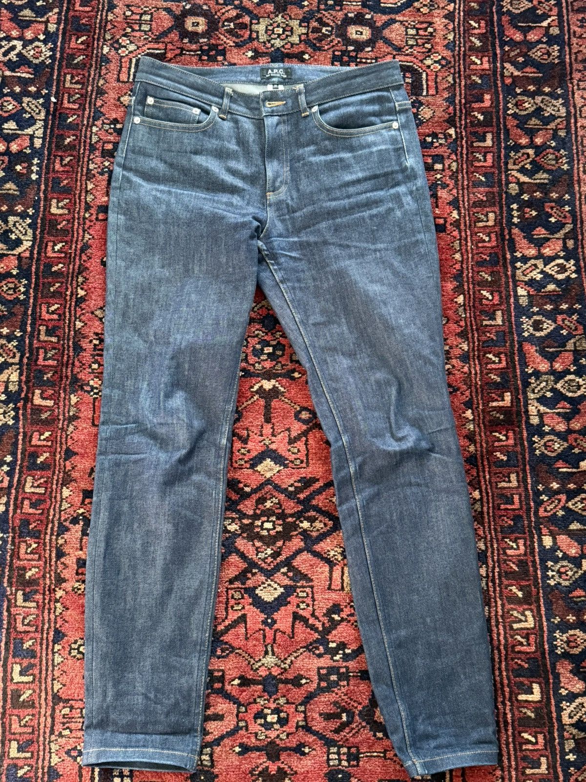 A.P.C. Indigo Raw Denim Jeans Tapered A.P.C Size US 30 / EU 46 - 2 Thumbnail