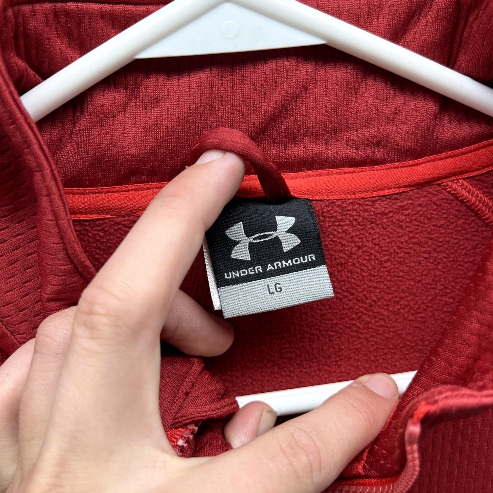 Under Armour Under Armour Pullover Mens L Red 1/4 Zip Long Sleeve Athletic Running Top Size US L / EU 52-54 / 3 - 2 Thumbnail