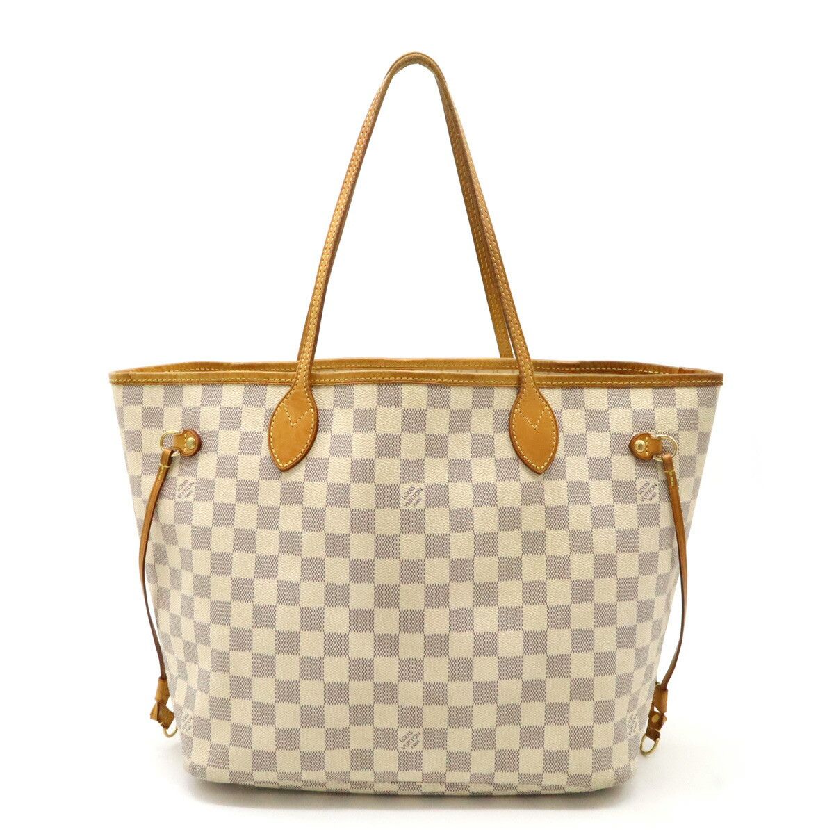 Louis Vuitton Louis Vuitton Damier Azur Neverfull Mm 2Way Bag N51107 Canvas Shoulder Bag N51107 in White, Women's