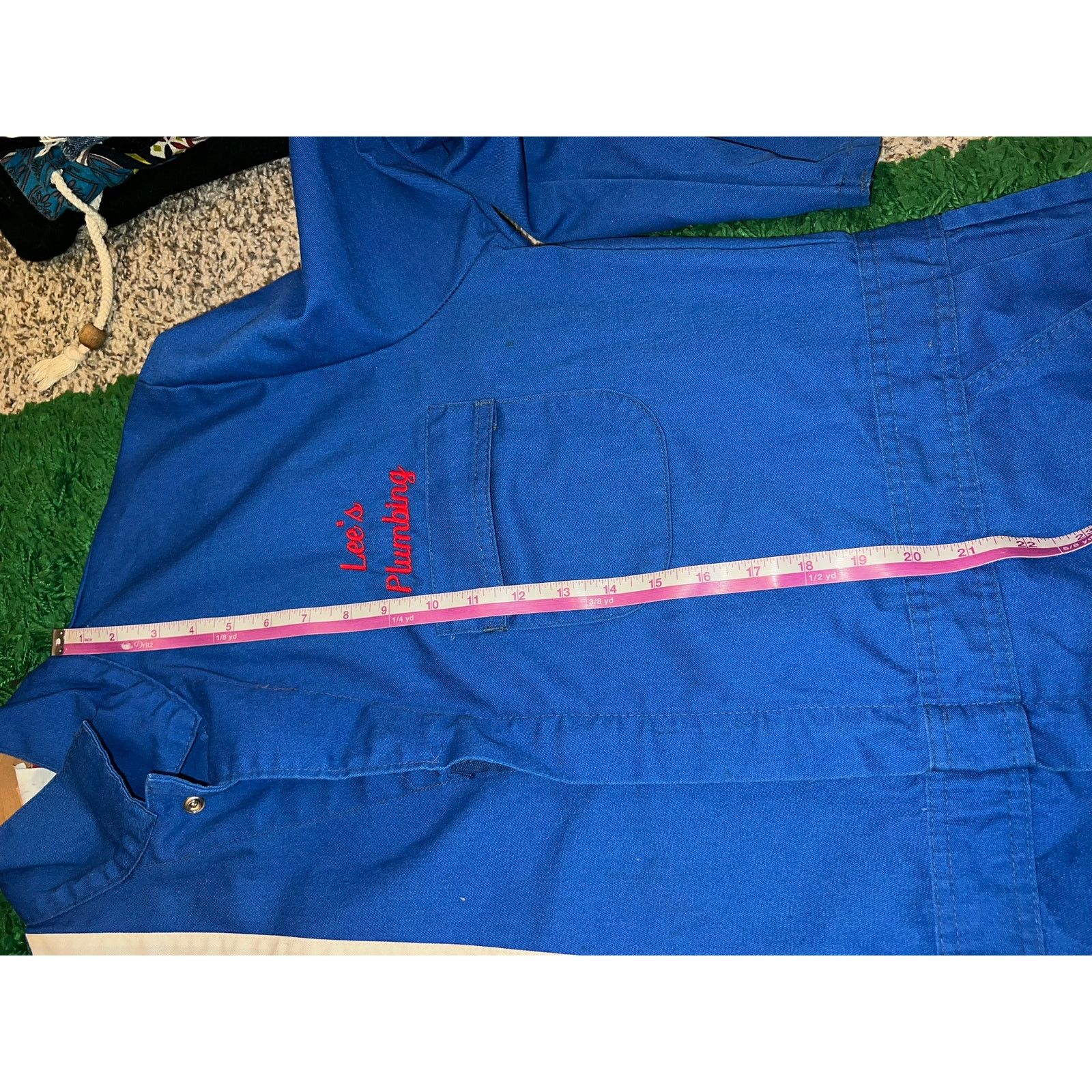 Vintage Wear Guard Lee's Plumbing Blue Work Coverall Overall Talon Size US XL / EU 56 / 4 - 19 Thumbnail