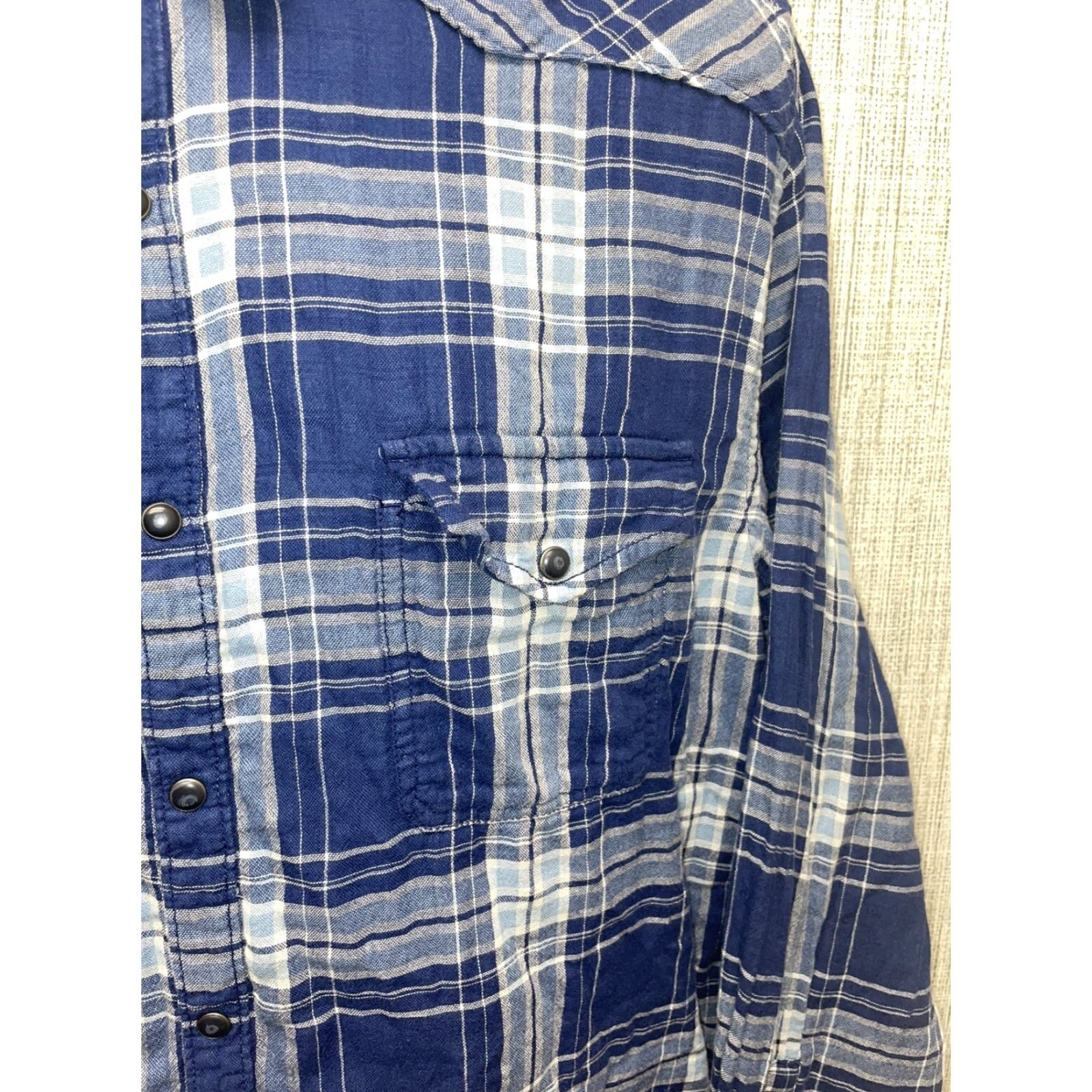 Lucky Brand Lucky Brand Button-Up Shirt Mens XL Blue Plaid Classic Fit Long Sleeve Button-Down Collar Size US XL / EU 56 / 4 - 3 Thumbnail