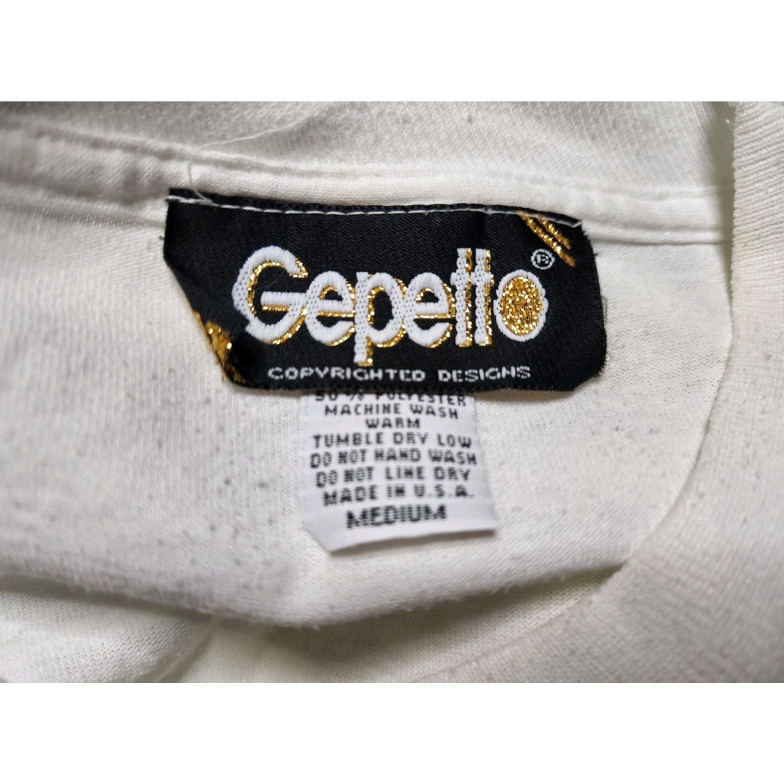 Repetto Vintage Gepetto T-Shirt Women M White Cotton Polyester Knit 90s Basic Crew Neck Short Sleeve Pullover Shirt Distressed Size M / US 6-8 / IT 42-44 - 7 Thumbnail