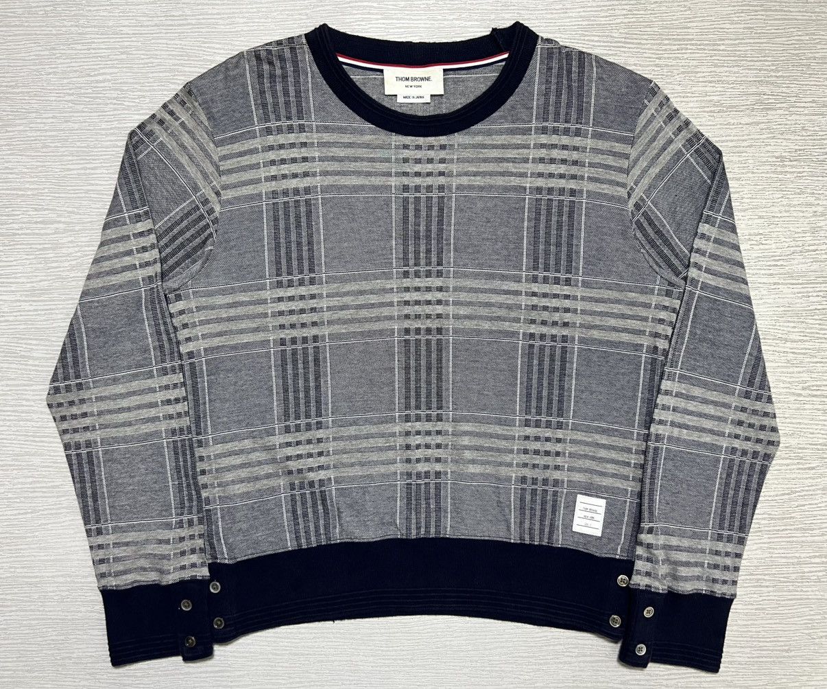 Thom Browne - 4 Bar Tartan Plaid Crewneck Sweatshirt