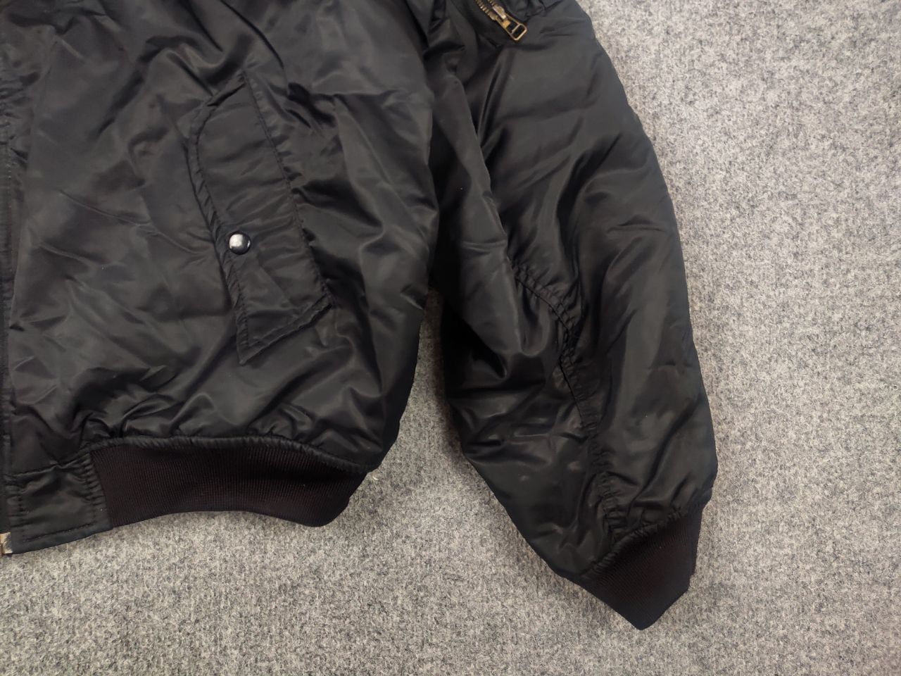 Vintage Vintage 90's MA 1 Intermediate Full Zip Black Bomber Jacket Size US XL / EU 56 / 4 - 5 Thumbnail