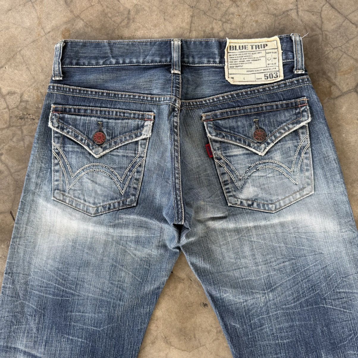 Edwin W33x31.5 Vintage Edwin 503 Faded Mud Wash Denim Jean Size US 33 - 11 Thumbnail