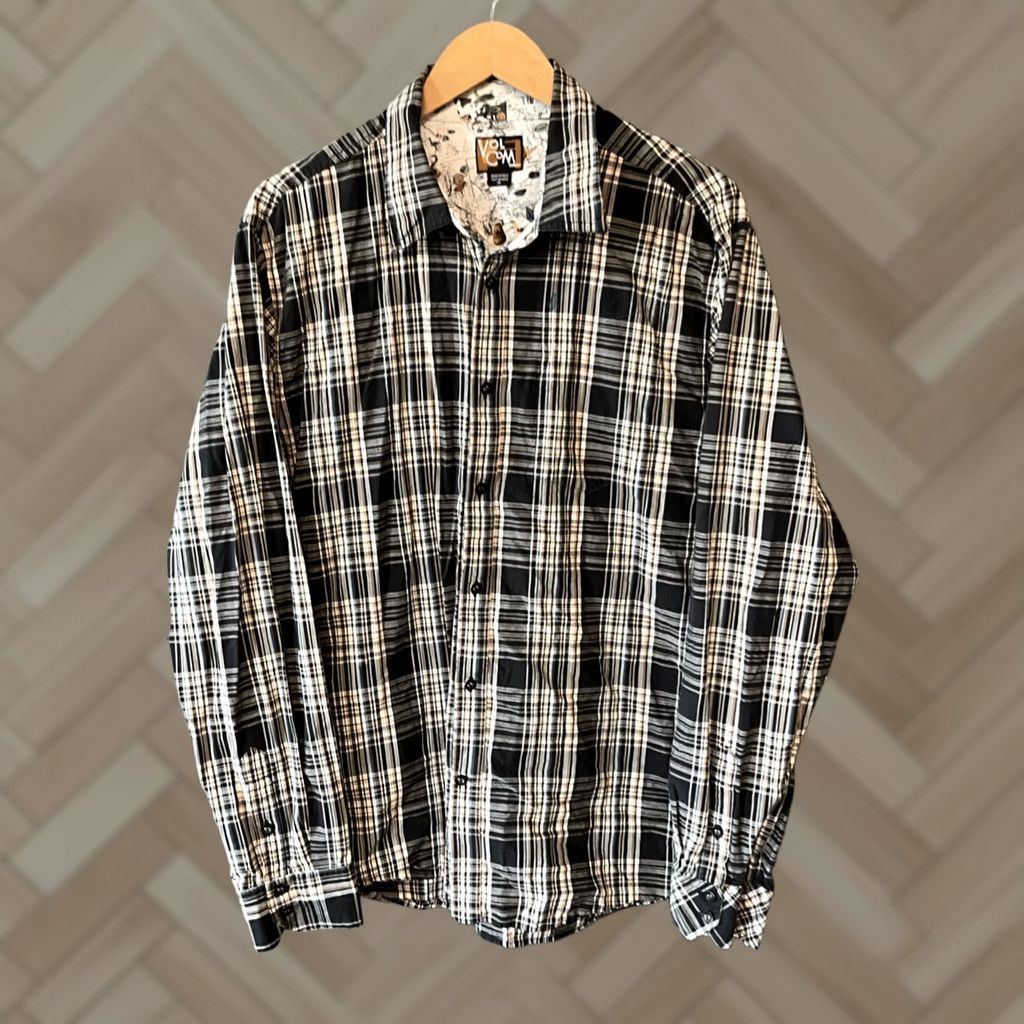 Volcom Volcom Shirt Mens XL Y2K Style Button Long Sleeve Plaid Black Size US XL / EU 56 / 4 - 1 Thumbnail