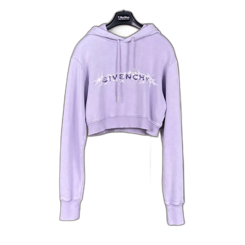 Givenchy Givenchy Givenchy Purple Cropped Hoodie Sweatshirt -2507 Size S / US 4 / IT 40 - 1 Thumbnail