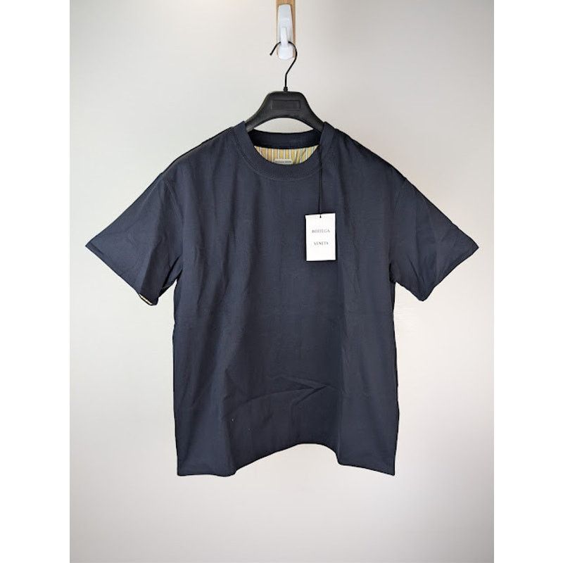 Bottega Veneta o1rshd1 Double Layer Cotton jersey T-Shirt Navy Blue/Yellow Size US XS / EU 42 / 0 - 8 Thumbnail