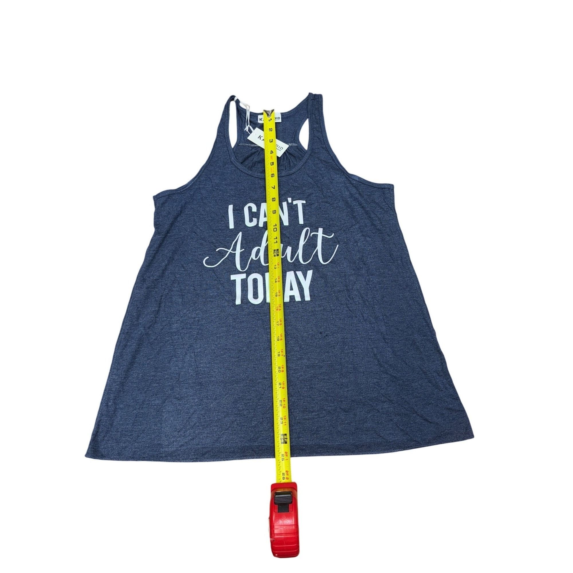 Other KatyDid Womens Racerback Tank Top "I Cant Adult Today" Heath Size M / US 6-8 / IT 42-44 - 5 Thumbnail