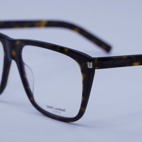 Saint Laurent Paris Saint Laurent SL434SLIM 002 Eyeglasses Dark Havana 57mm Size ONE SIZE - 9 Thumbnail