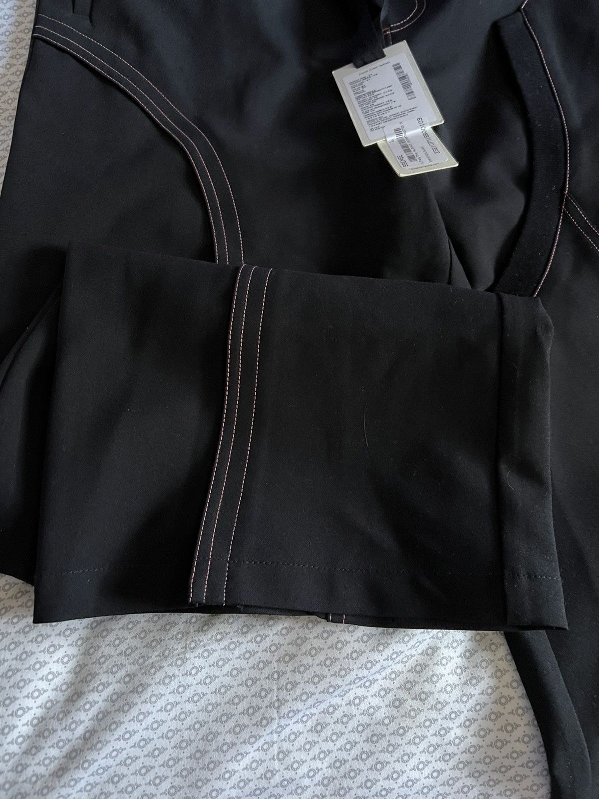 Feng Chen Wang Black Contrast Stitching Cargo Pants Size US 34 / EU 50 - 4 Thumbnail