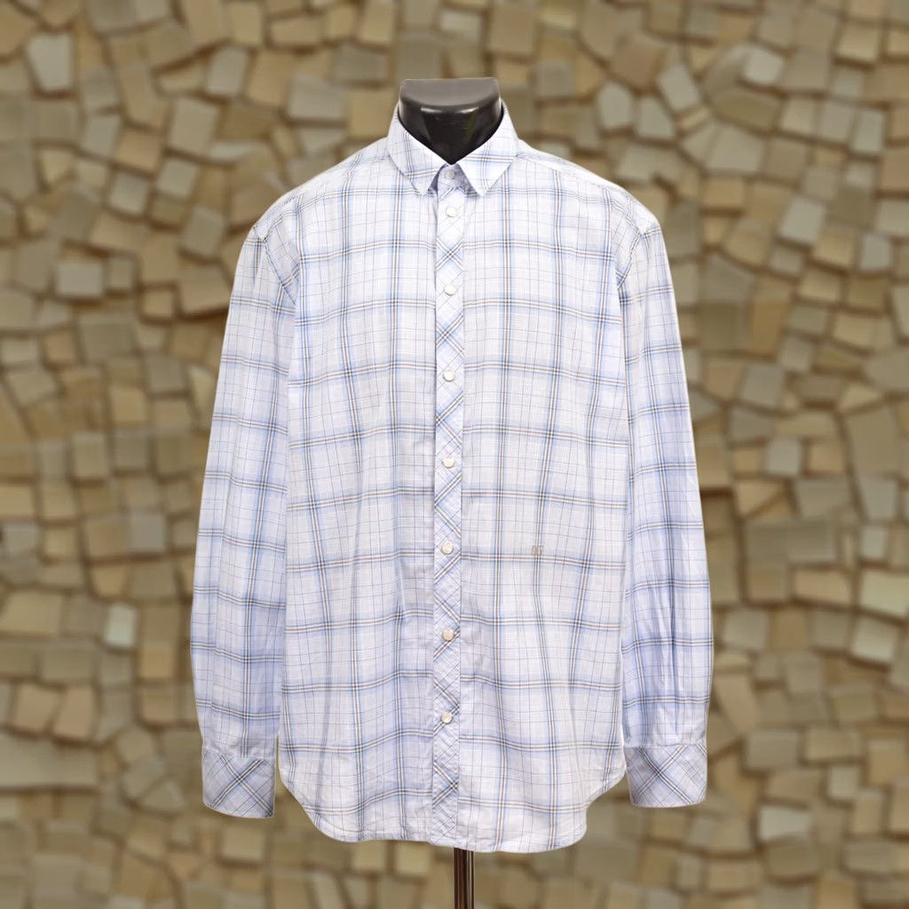 Dolce & Gabbana DDP Vintage Dolce Gabbana Blue Check Cotton Dress Shirt RS0594 Size 16 41 Mens Shirt, Blue, Cotton, Dress Shirt, Regular Fit Size 42R - 1 Thumbnail