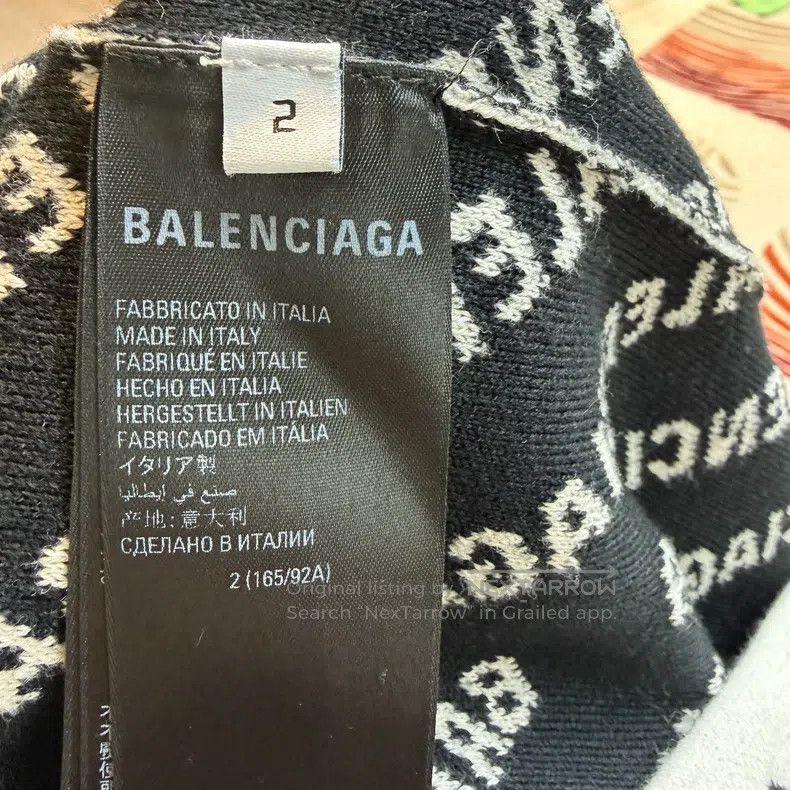 Balenciaga Balenciaga Letter Black and White Knit Sweater Size US M / EU 48-50 / 2 - 3 Thumbnail