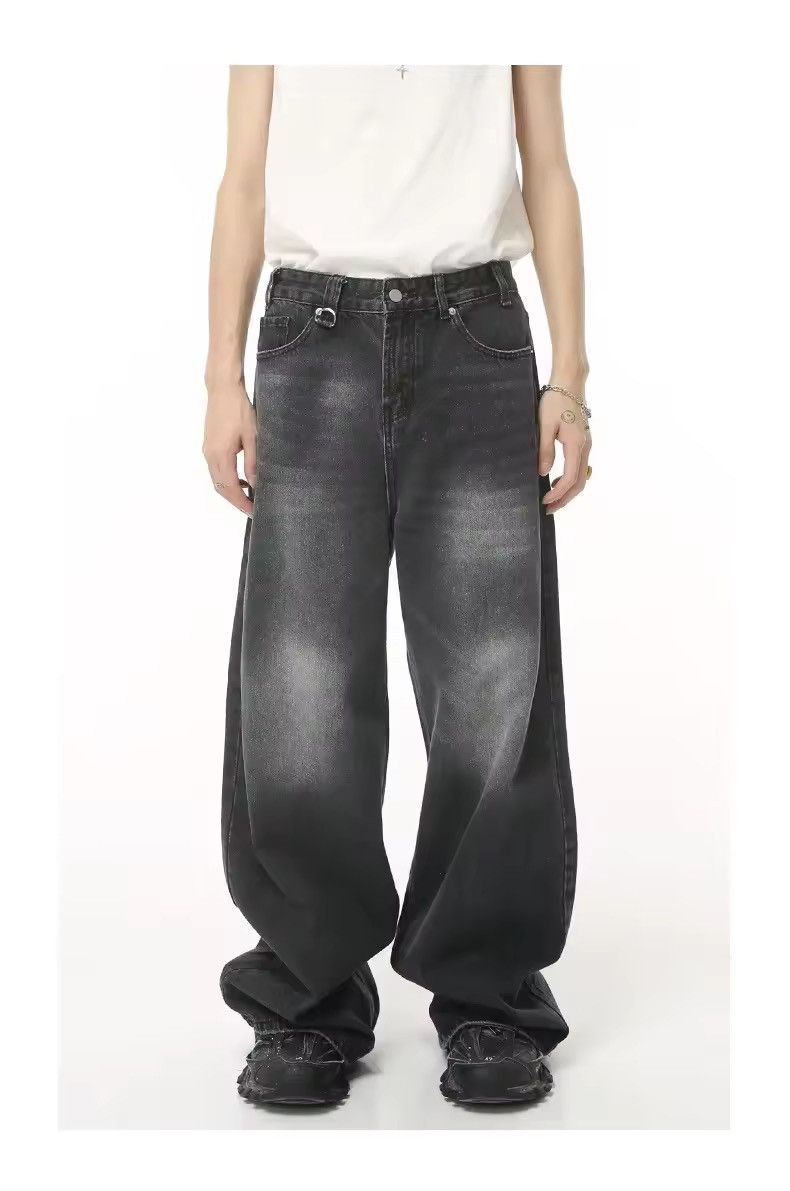 Japanese Brand × Jean Black Baggy Washed Denim Jeans Size US 31 - 1 Thumbnail