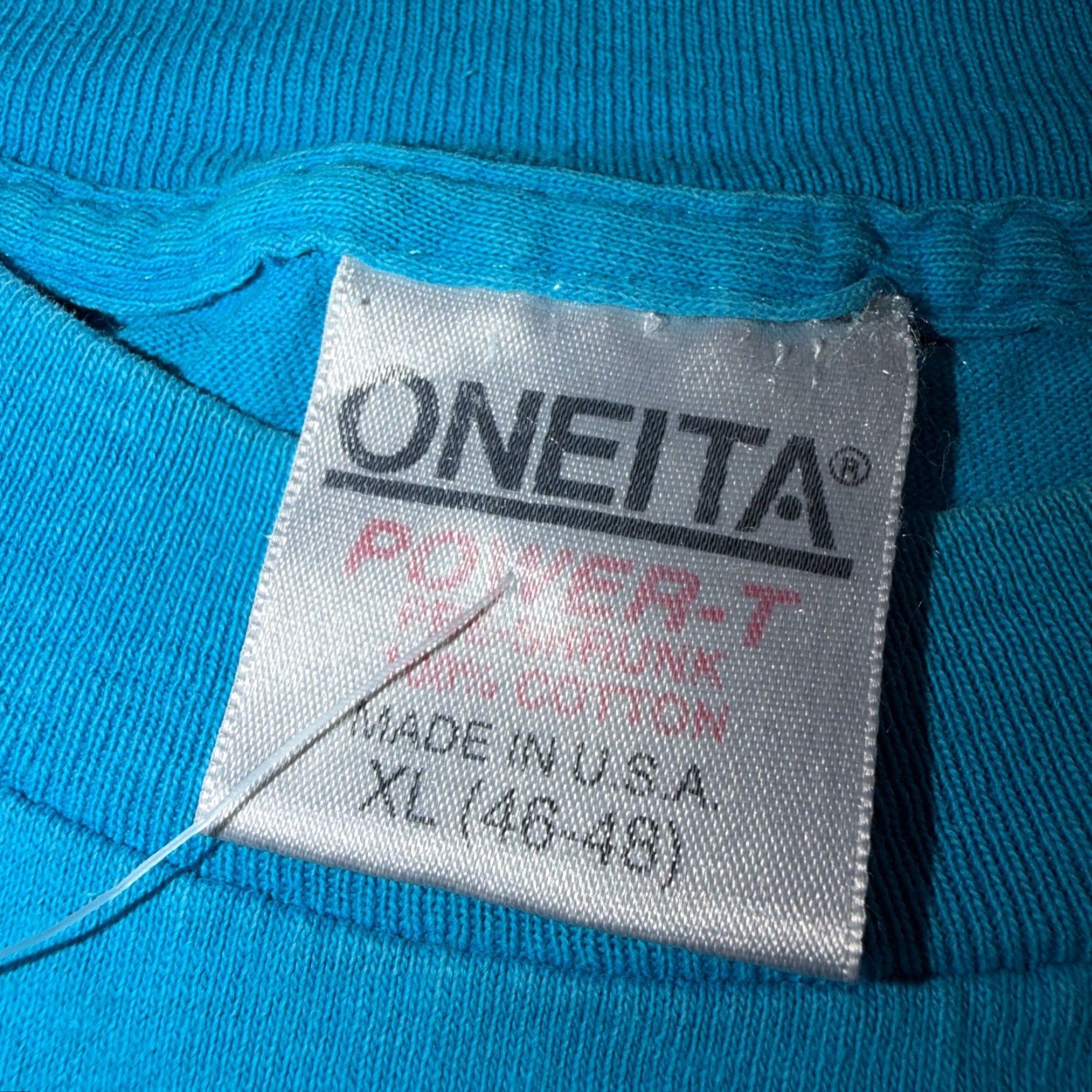 Vintage VINTAGE Oneita XL Blue T Shirt Men Short Sleeve Crew Neck Graphic Alpaca Llama Animals - Blue Long Sleeve Art - 70s 80s 90s - Men Ready Size US XL / EU 56 / 4 - 6 Thumbnail
