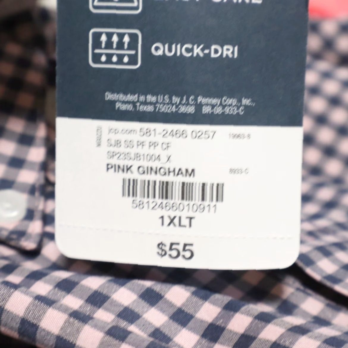 Vintage St. Johns Bay Shirt Gingham Pink 1XLT Men’s Performance Classic Fit Short Sleeve Button Down Shirt Size US XL / EU 56 / 4 - 7 Thumbnail