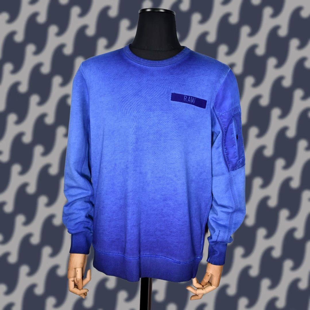 G-Star G-Star RAW Batt R SW L/S Sweatshirt Mens XL Blue Pattern: Solid Size US L / EU 52-54 / 3 - 1 Thumbnail