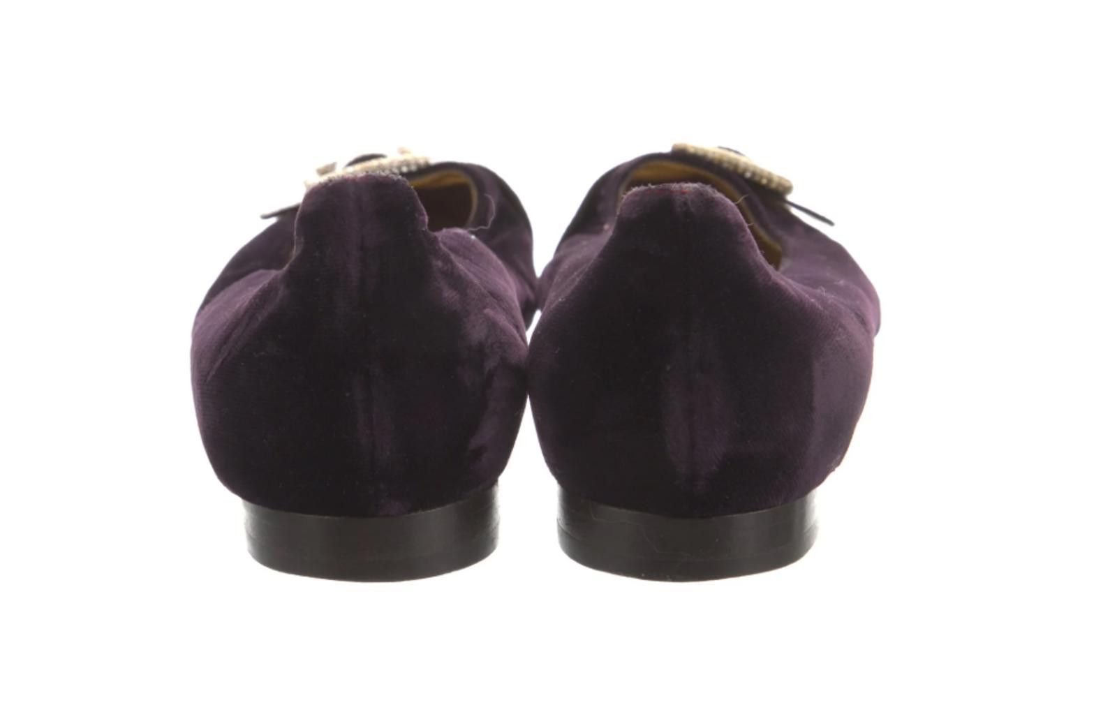 Dolce & Gabbana Dolce & Gabbana Purple Velvet Flats, Sz IT 37.5 US 6.5 Size US 6.5 / IT 36.5 - 4 Thumbnail