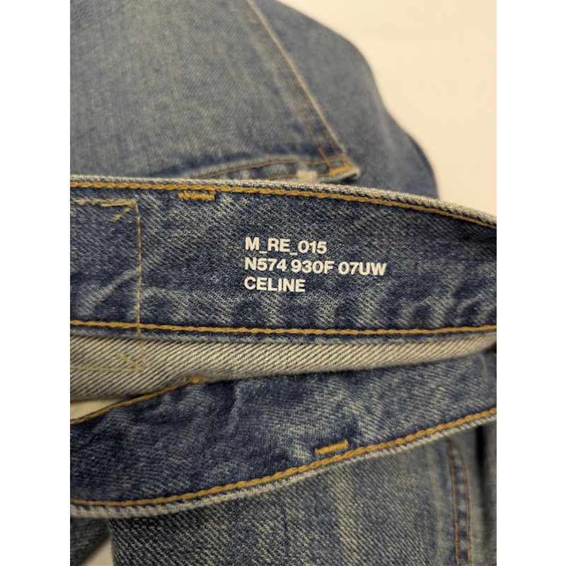 Celine o1rshd1 Straight Leg Kurt Denim Jeans in Washed Blue Size US 33 - 19 Thumbnail