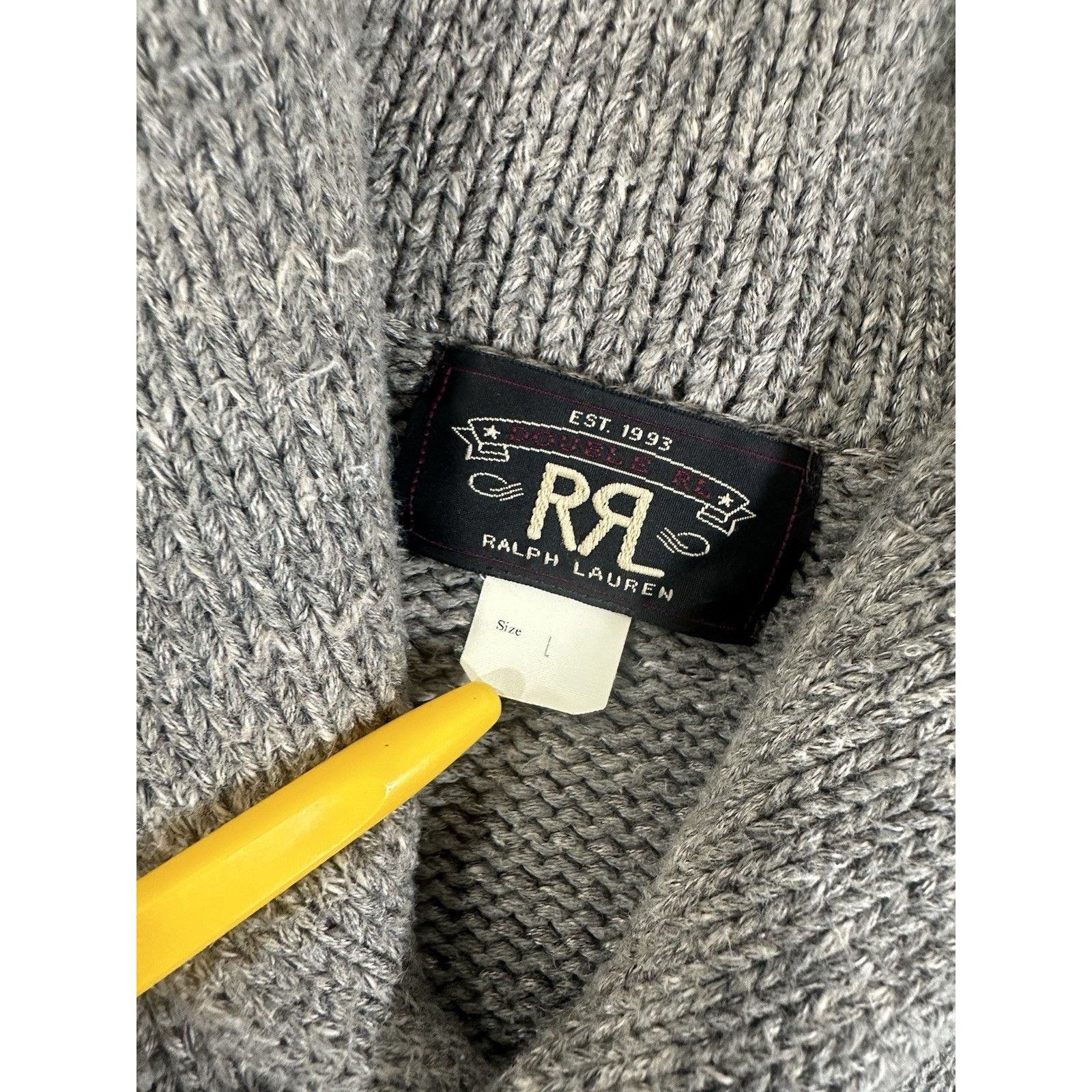 RRL Ralph Lauren Vintage RRL Double RL Shawl Cardigan Cable Knit Sweater Amer Size US L / EU 52-54 / 3 - 5 Thumbnail
