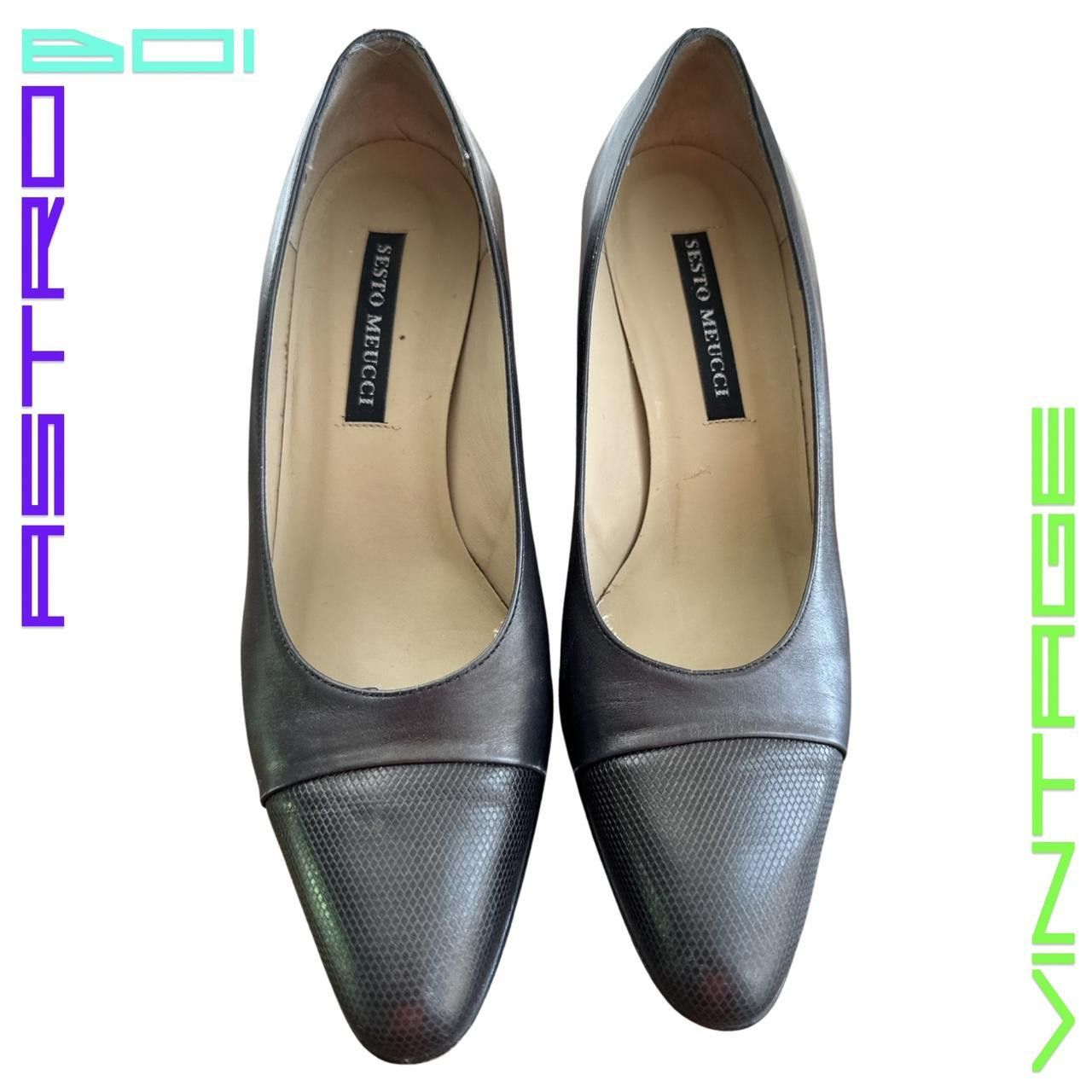 Other VINTAGE BROWN RETRO LEATHER HEELS SIZE 6.5 Size US 6.5 / IT 36.5 - 2 Thumbnail