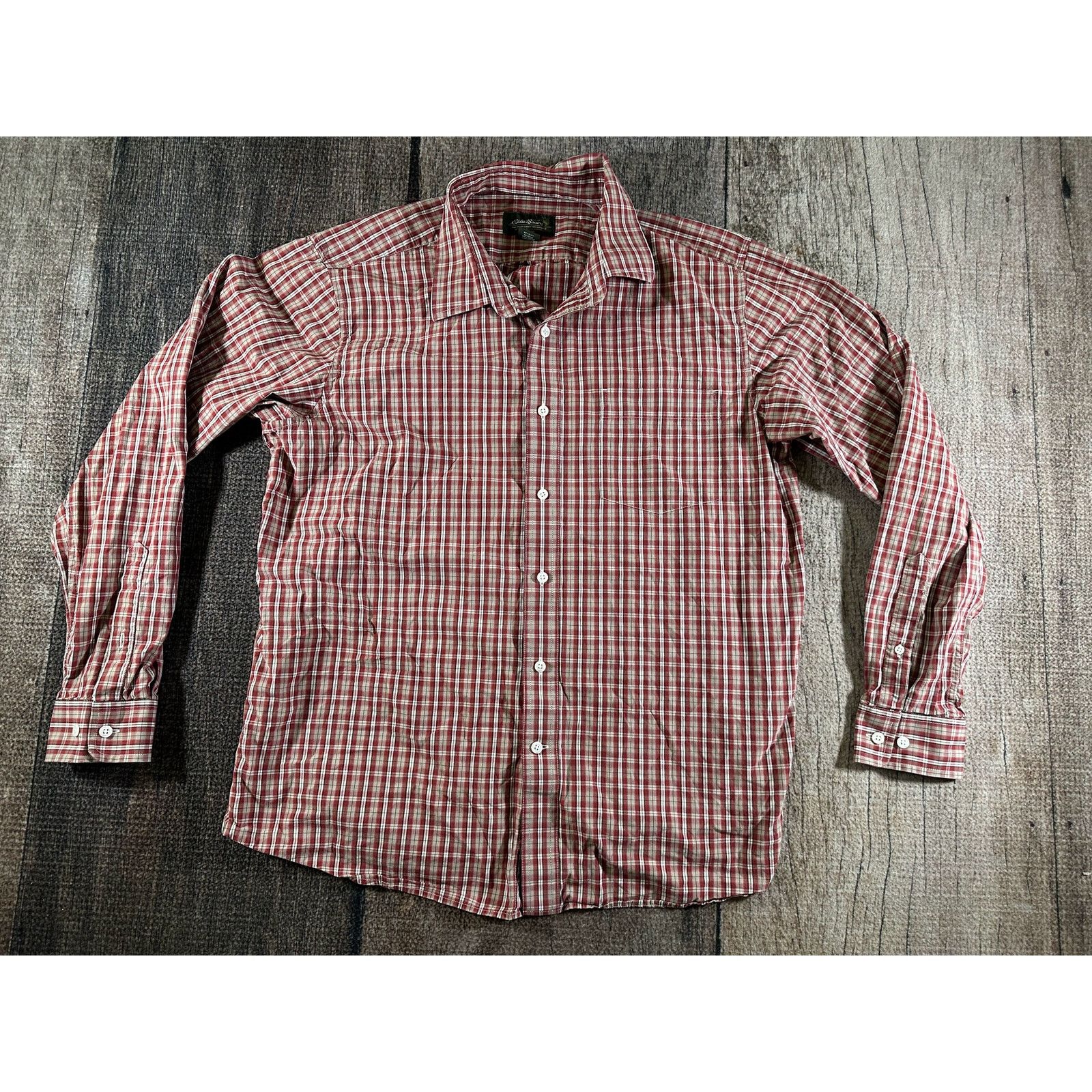 Eddie Bauer Eddie Bauer Mens L Classic Fit Red Plaid L/S Flannel Shirt Size US L / EU 52-54 / 3 - 1 Thumbnail