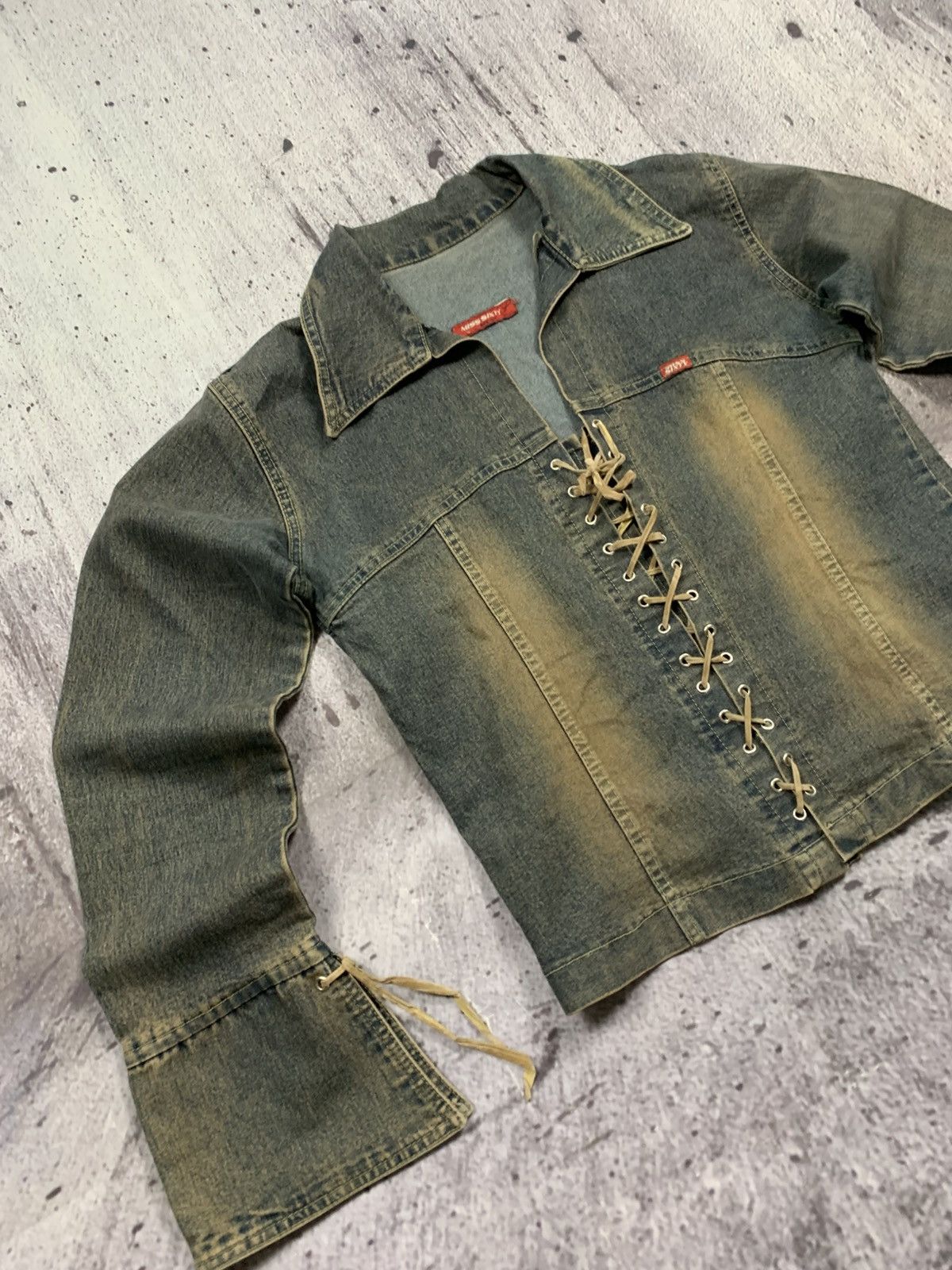 Japanese Brand Miss Sixty Denim Jacket Vintage Y2k Style Avantgarde Size S / US 4 / IT 40 - 5 Thumbnail