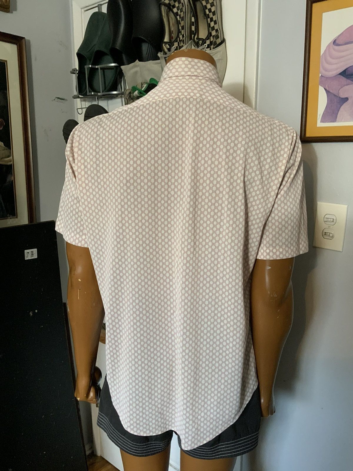 Vintage Vintage 60s 70s Norris Knit Pattern Disco Mod Button Shirt Size US M / EU 48-50 / 2 - 8 Thumbnail