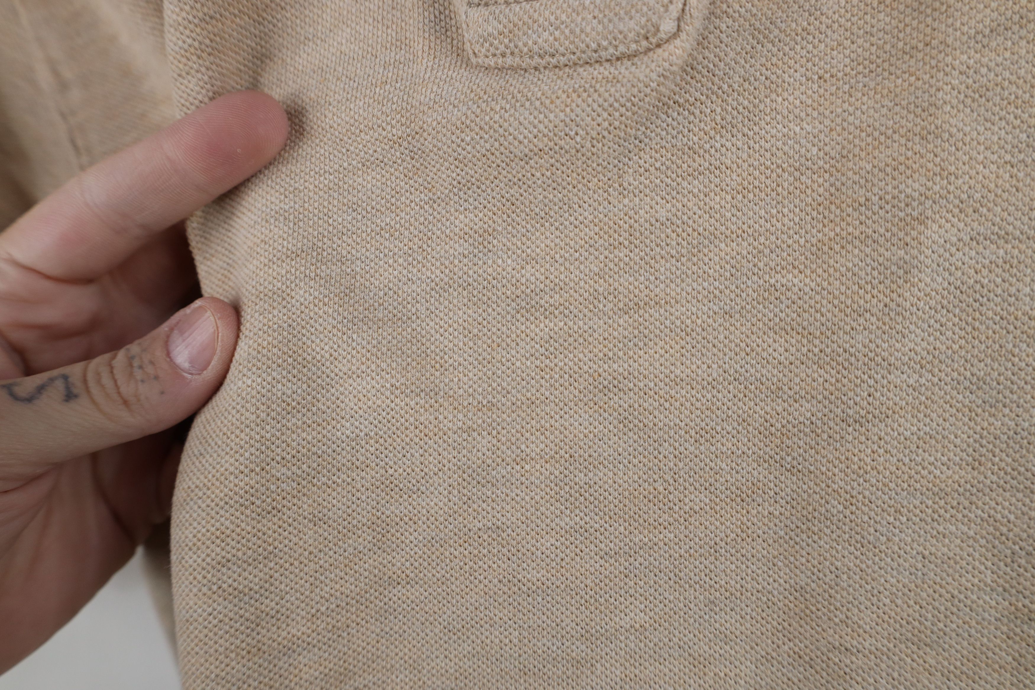 Polo Ralph Lauren Vintage 90s Ralph Lauren Pique Cotton Golf Polo Shirt Beige Size US S / EU 44-46 / 1 - 6 Thumbnail