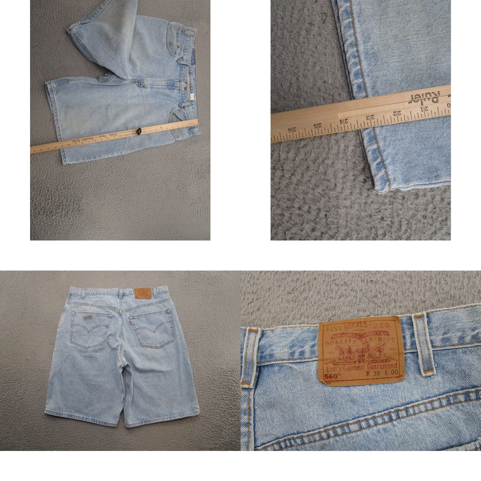 Levi's Vtg Levi’s 560 Denim Shorts Men’s 38 Loose Fit USA 90s Skater Bermuda Shorts Levi's Mens Regular Blue 5-Pocket Size US 38 / EU 54 - 8 Thumbnail