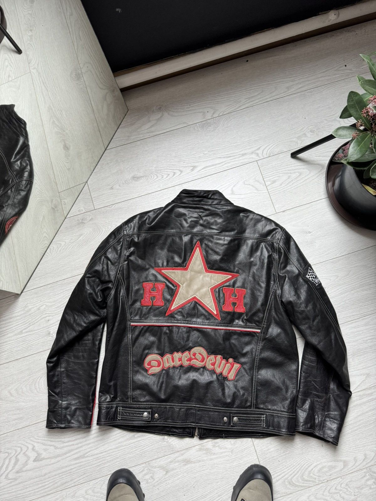 Vintage Vintage Harrison Gibson 90's F1 Leather Racing Jacket Size US L / EU 52-54 / 3 - 7 Thumbnail