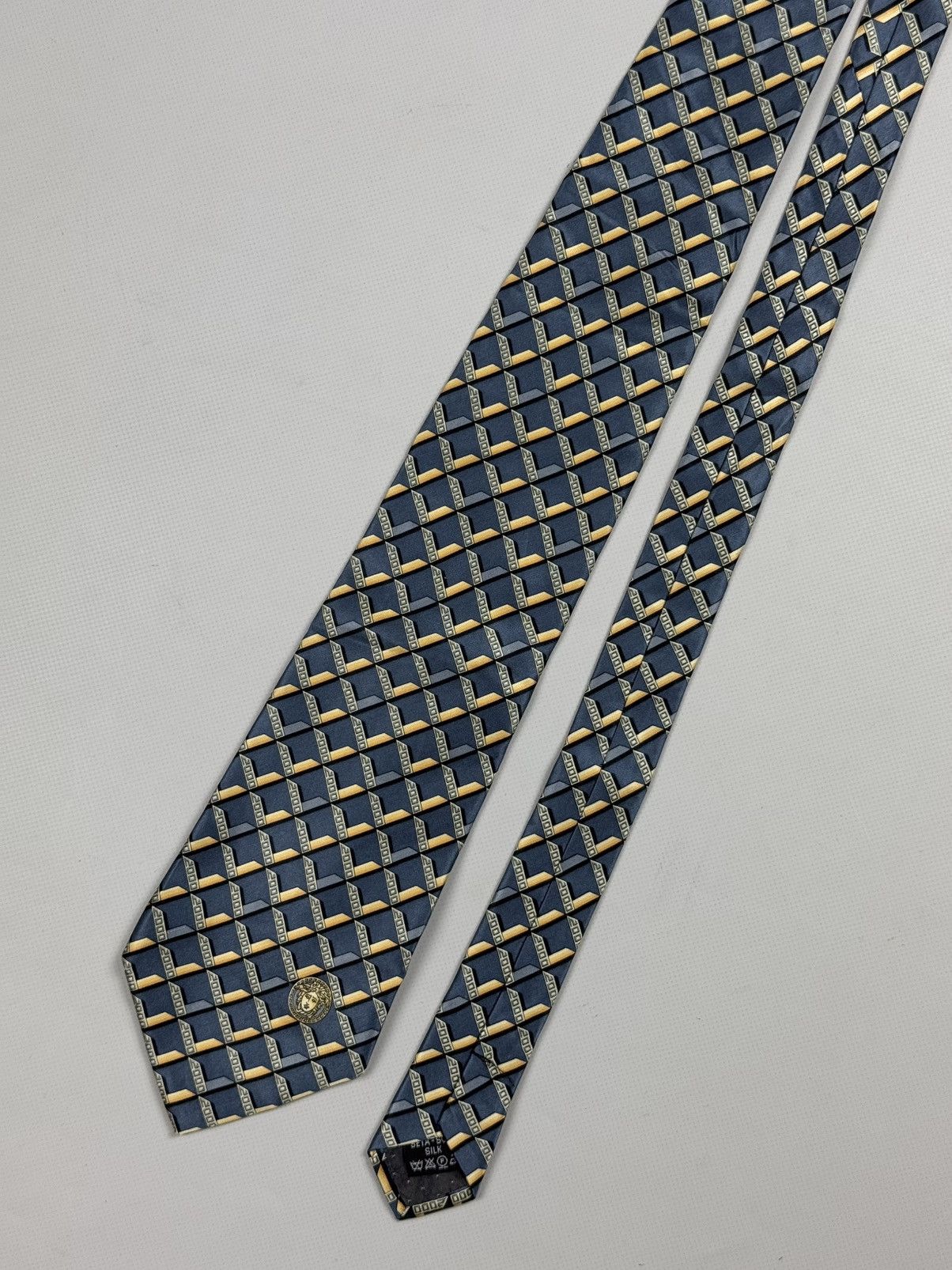 Versace × Vintage Gianni Versace Vintage Geometric Pattern Silk Tie Size ONE SIZE - 3 Thumbnail