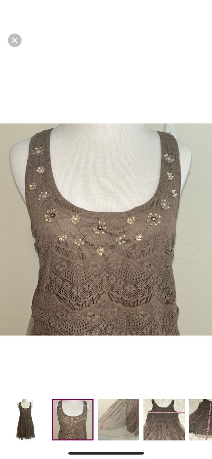American Eagle Outfitters American eagle outfitters small brown tulle dress Size S / US 4 / IT 40 - 4 Thumbnail