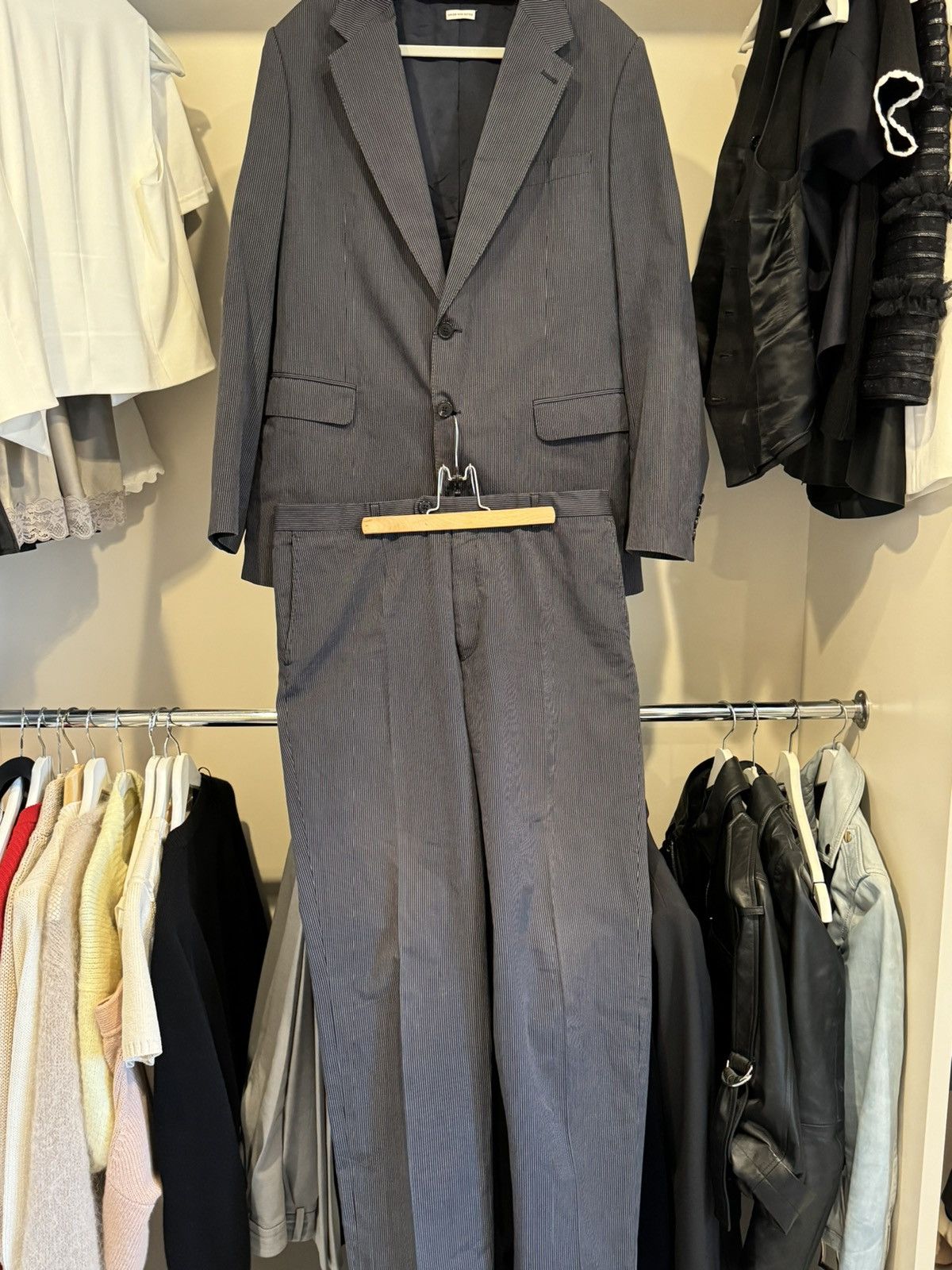 Dries Van Noten × Vintage Dries Van Noten Complete Suit Striped Size 52R - 2 Thumbnail