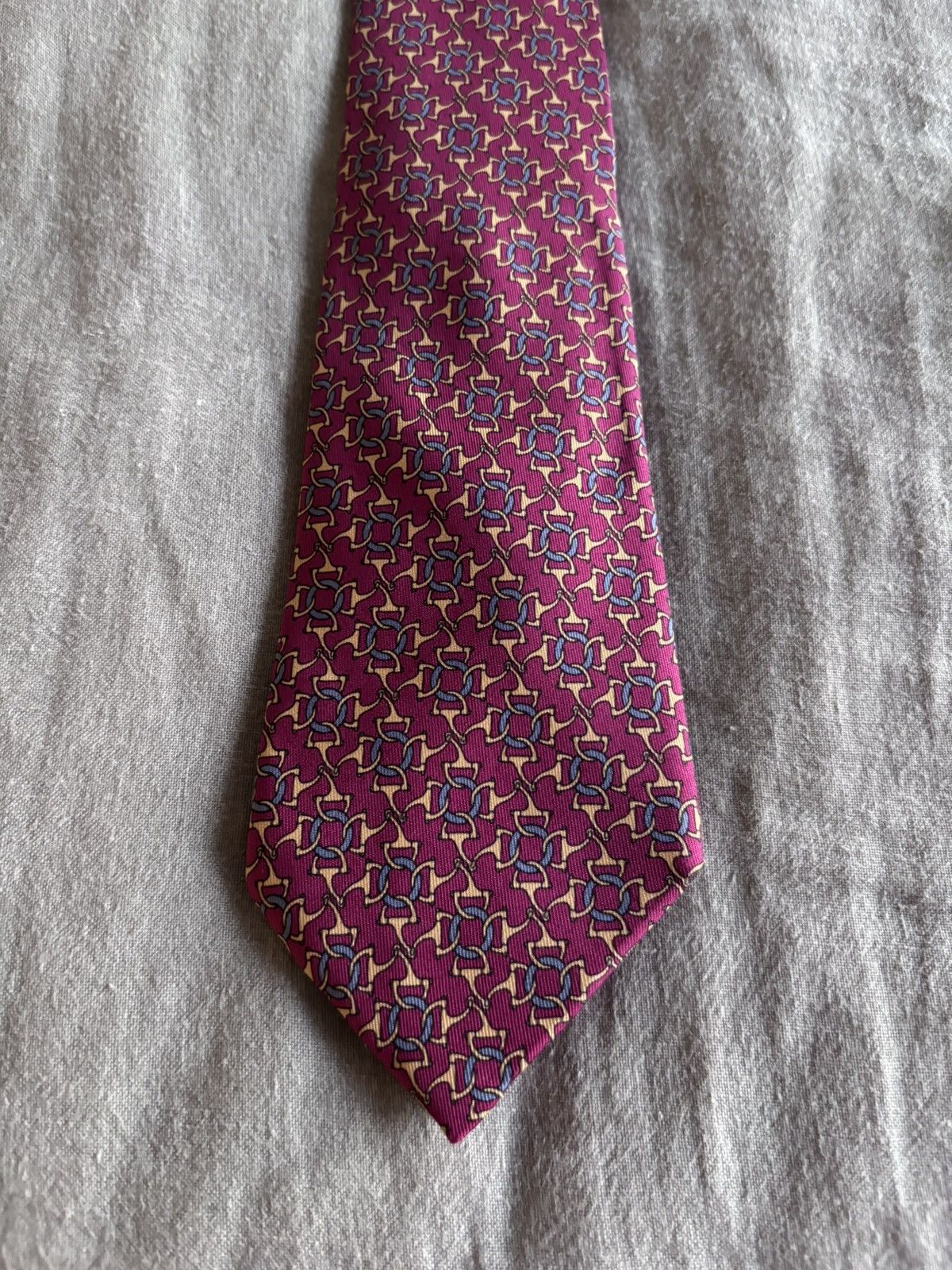 Hermes Hermes Mens Silk Neck Tie made in France Size ONE SIZE - 3 Thumbnail